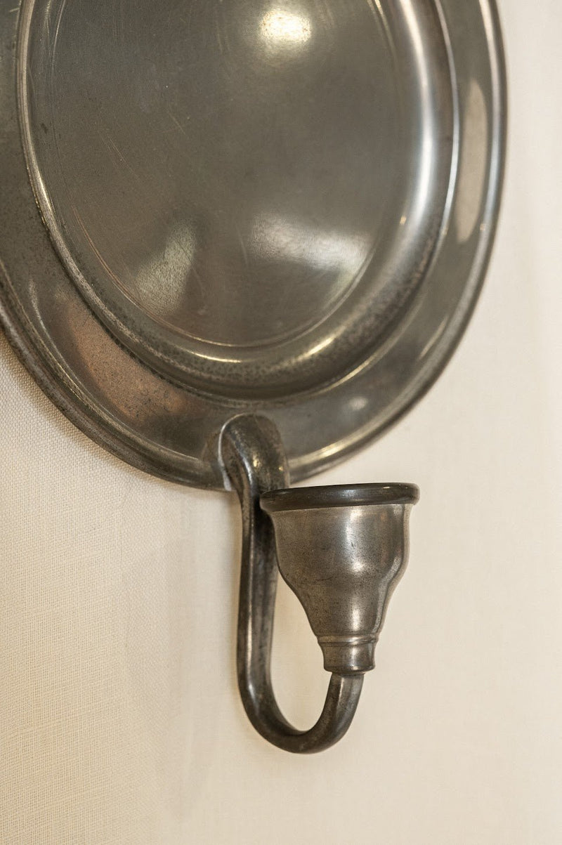 Pair of Pewter Woodbury Candle Wall Sconces - IDYLL MANOR