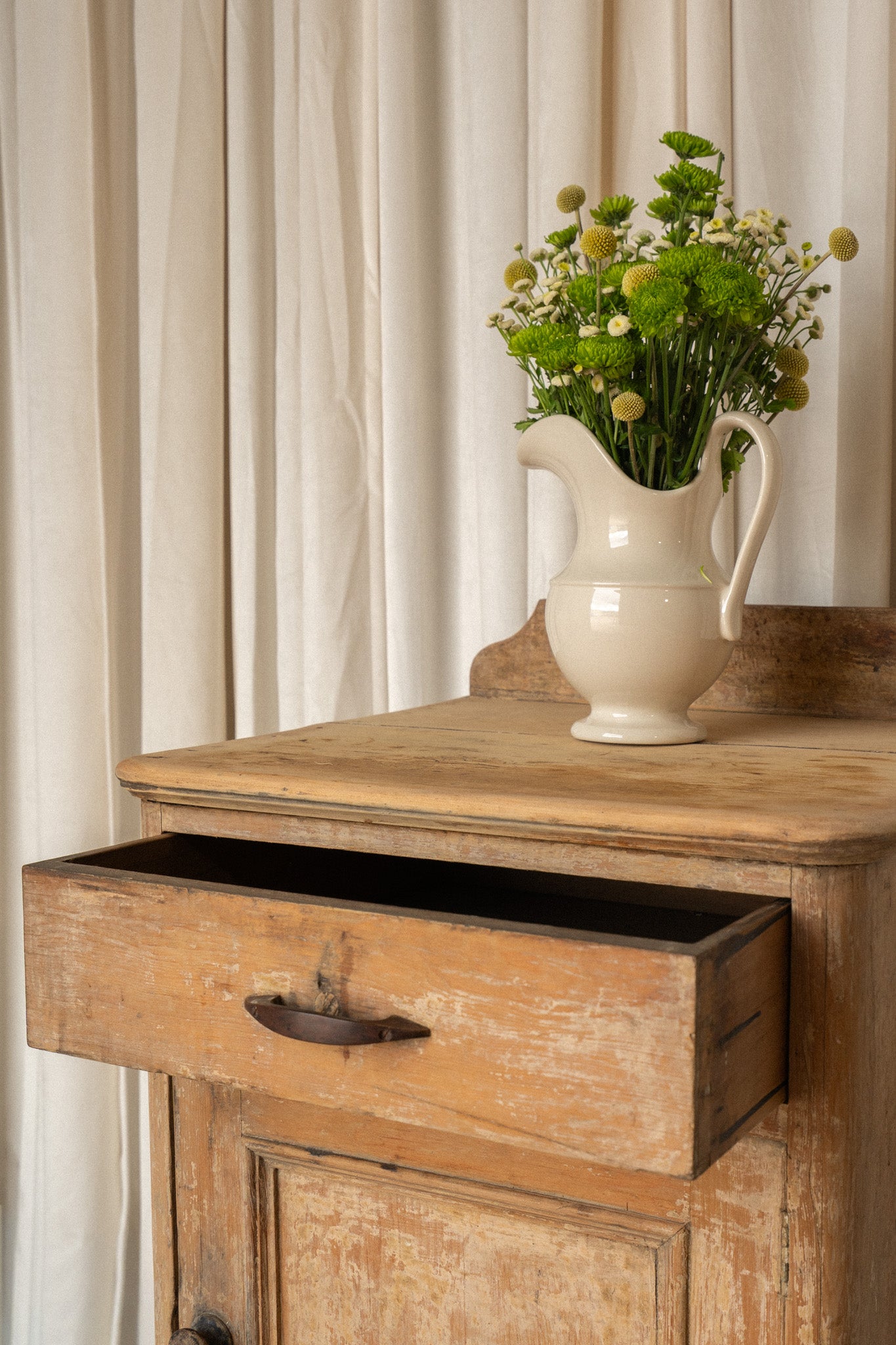 Victorian Pine Bedside Cupboard | Antique Washstand Nightstand - IDYLL MANOR