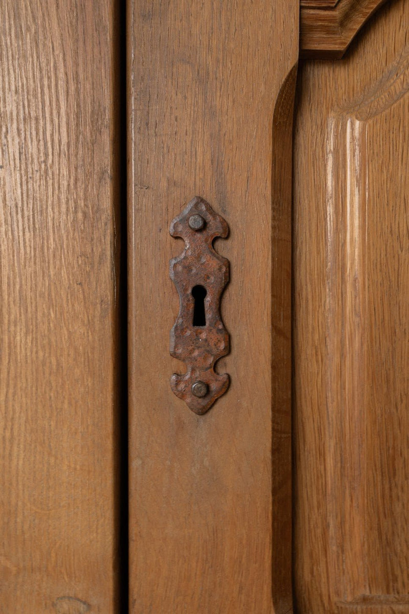1930s XL French Oak Sideboard | Antique 4 Door Cabinet with Drawers - IDYLL MANOR
