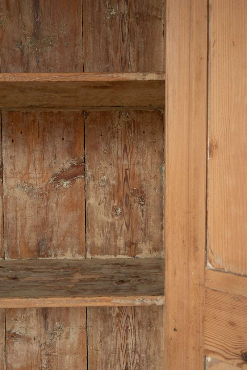 19th Century Victorian Pine Cupboard | Antique Light Pine Armoire Cabinet - IDYLL MANOR