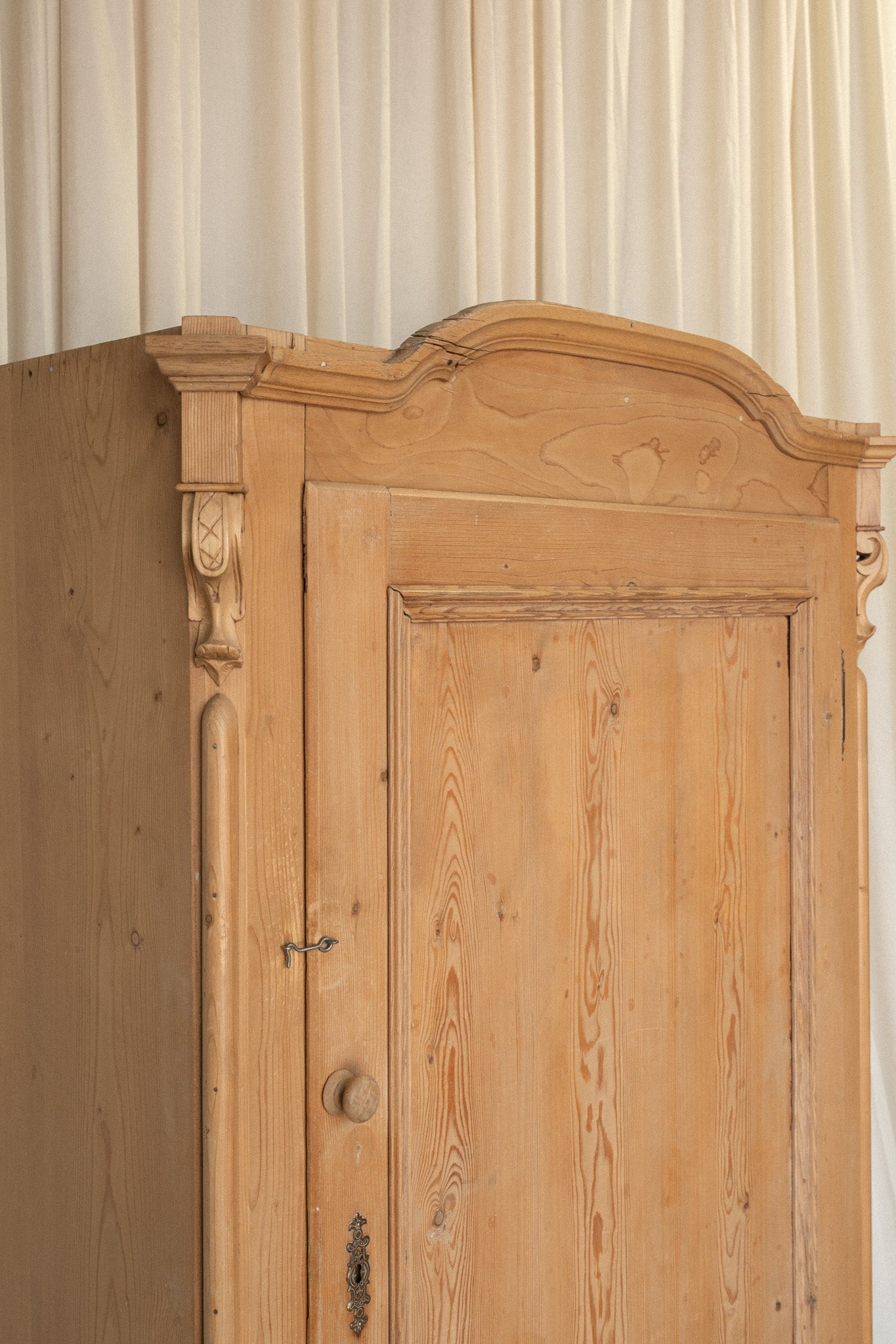 Petite Light Pine Armoire Cupboard - IDYLL MANOR