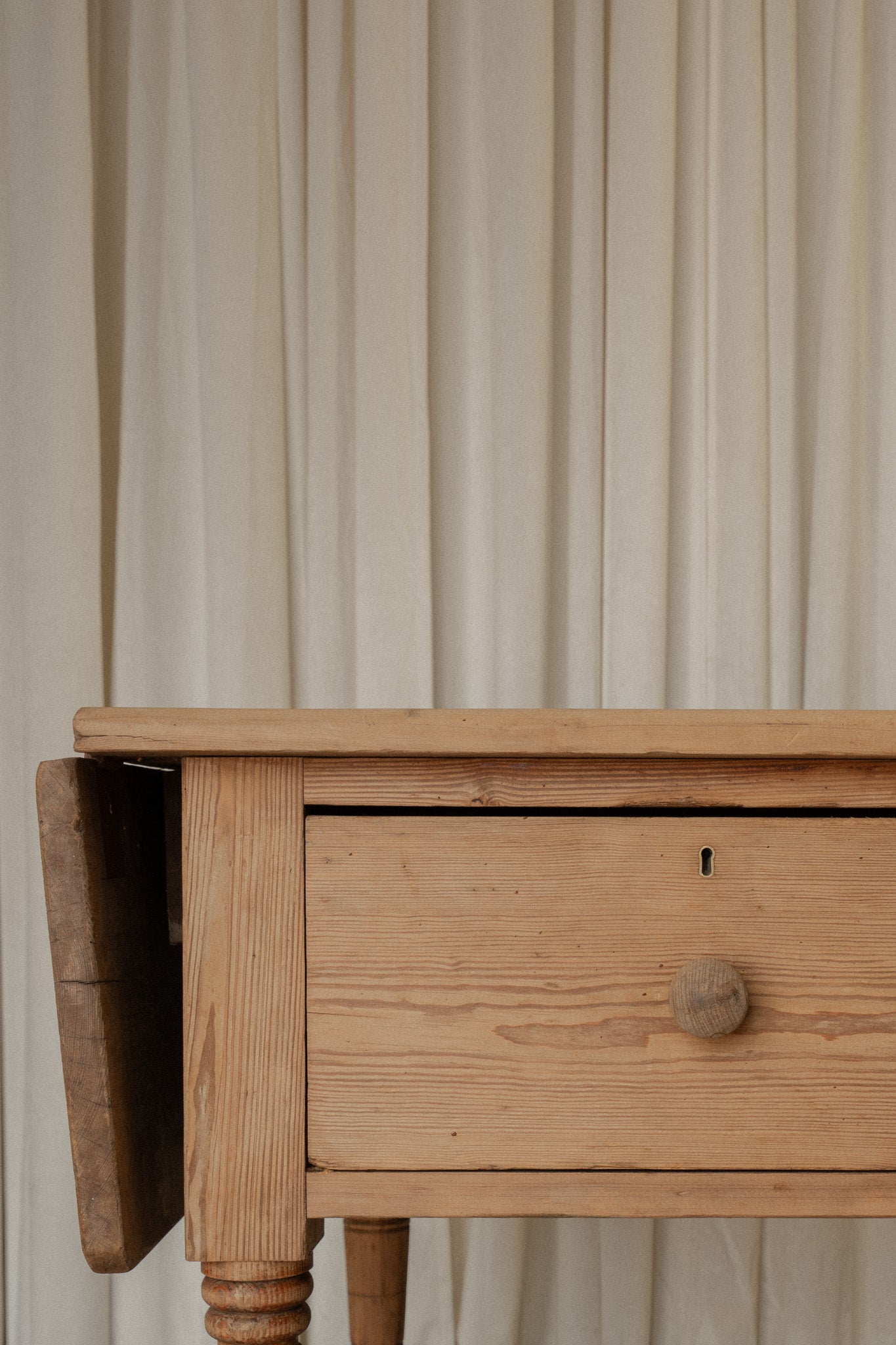 Antique Pine Drop End Hall Table | Kitchen Island - IDYLL MANOR
