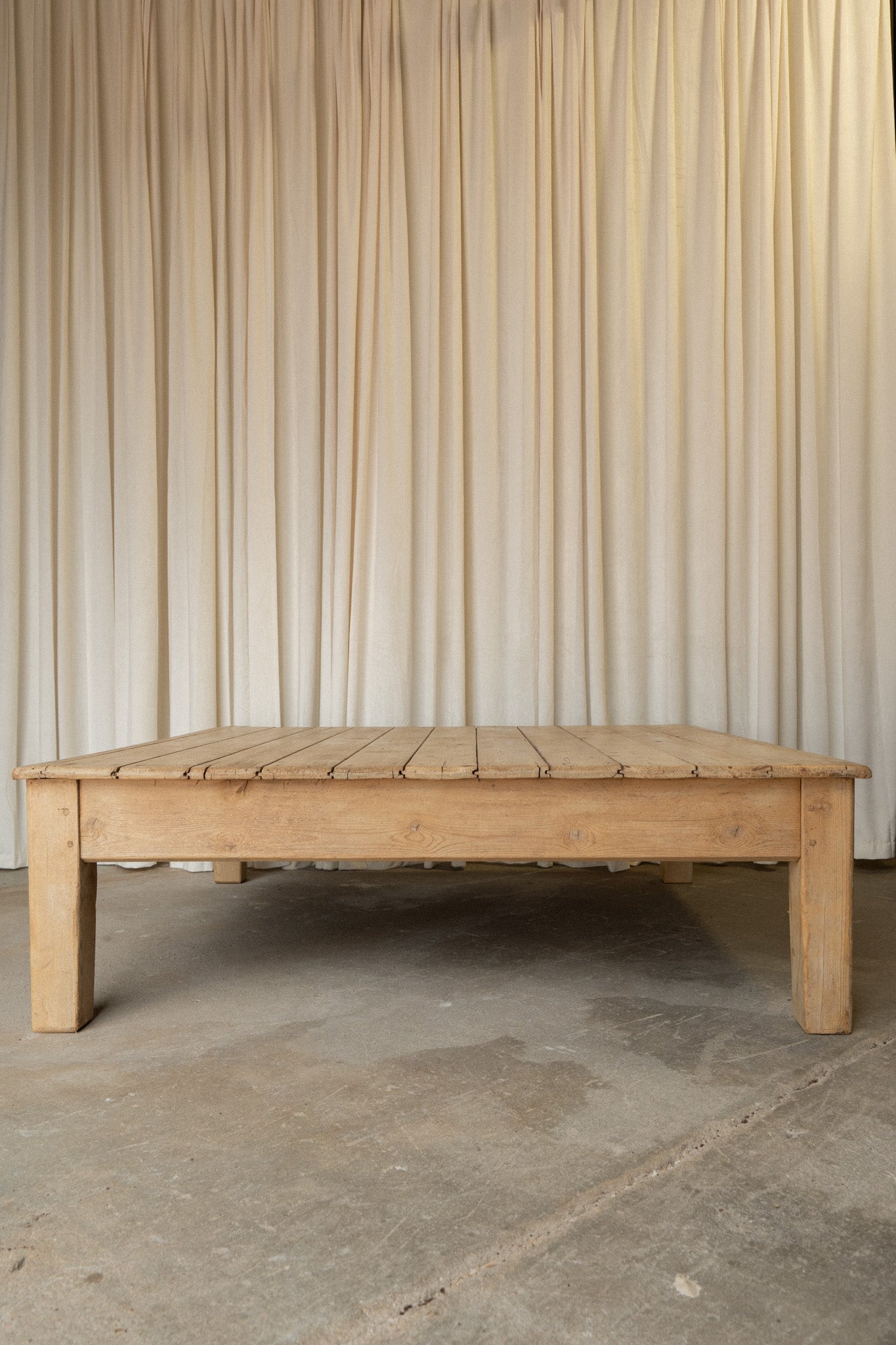 Large Victorian Pine Coffee Table | Square Antique Center Table - IDYLL MANOR