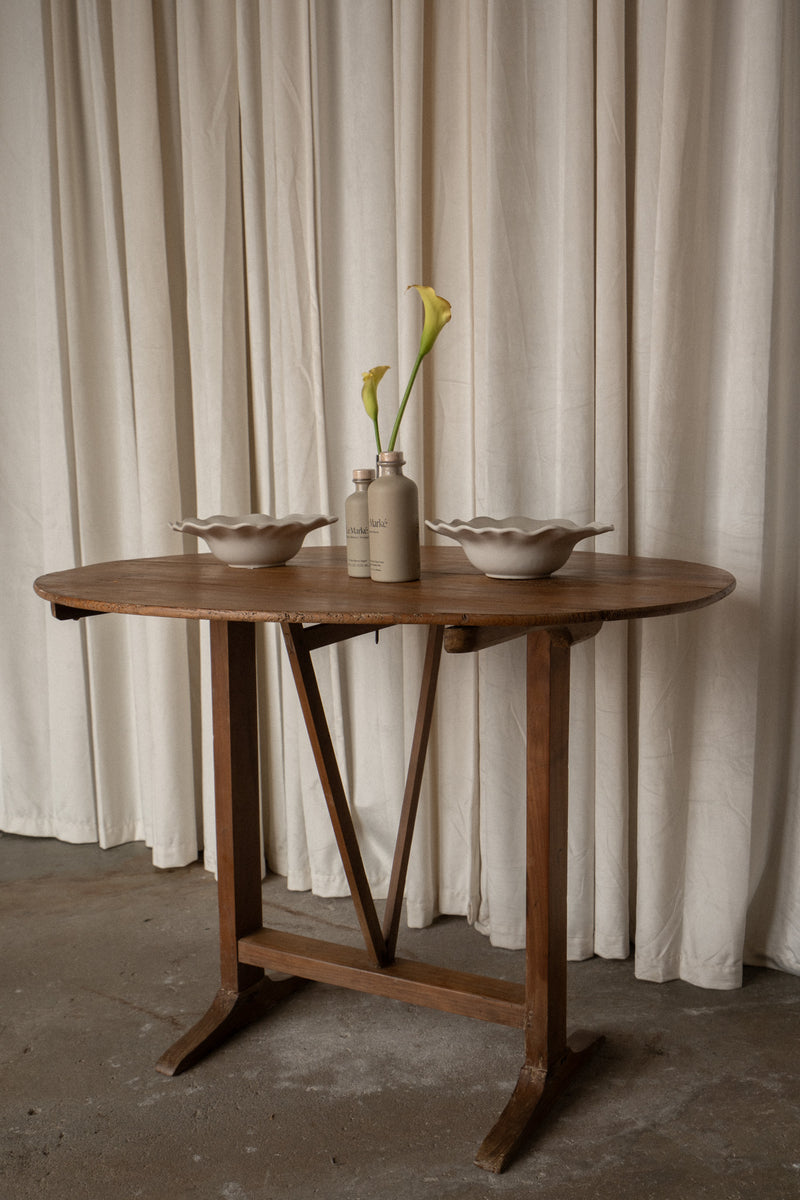 French Oval Folding Wine Tasting Table |Patio Bistro Table - IDYLL MANOR