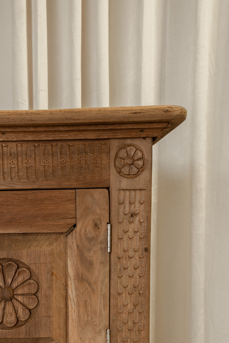 Spanish Oak Cupboard | Large 6 Door Carved Cabinet - IDYLL MANOR