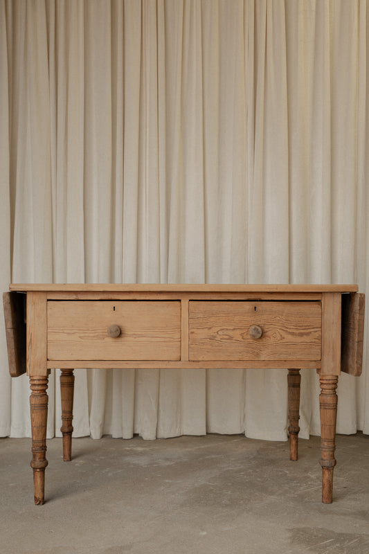 Antique Pine Drop End Hall Table | Kitchen Island - IDYLL MANOR