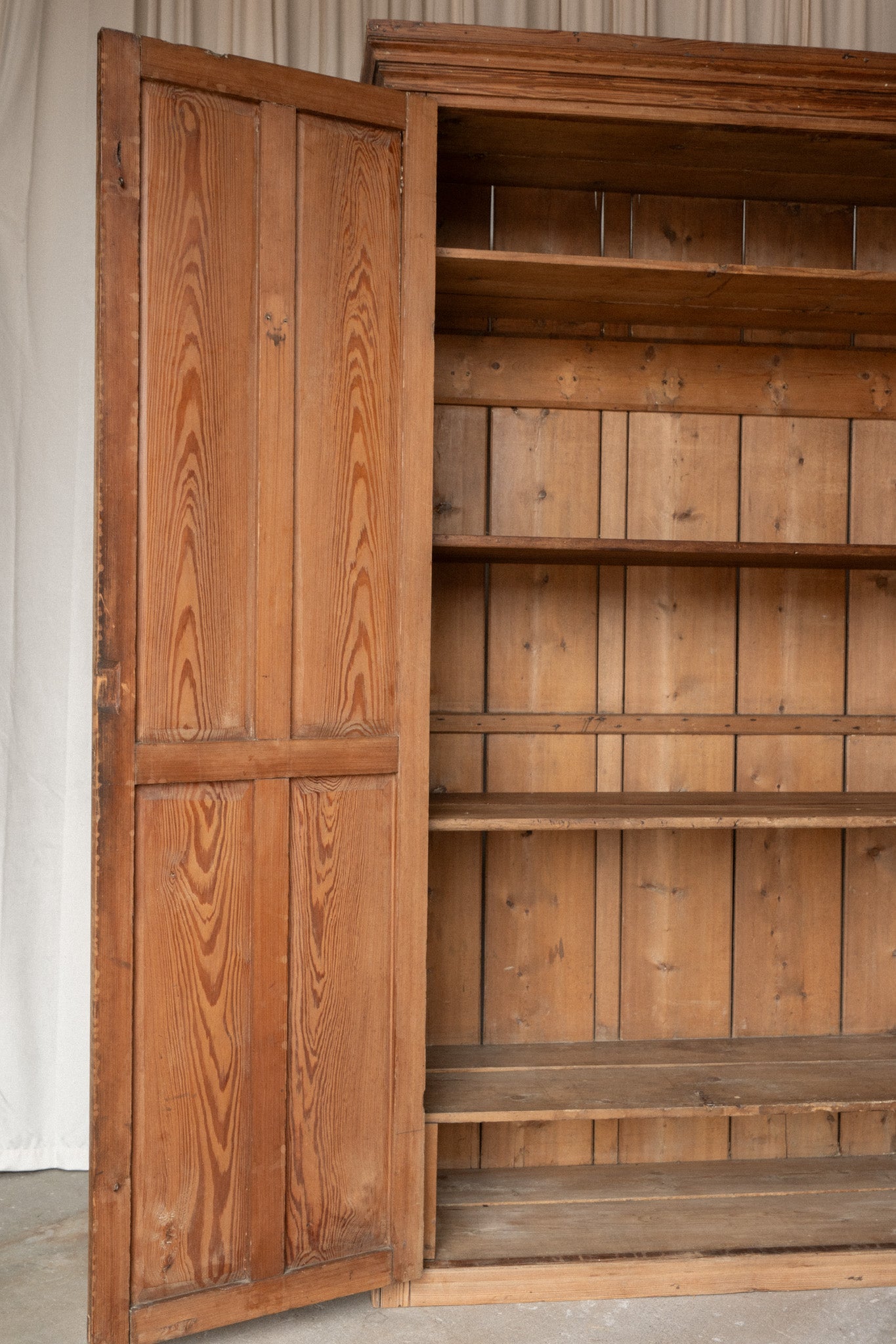 Pitch Pine School Cupboard | Arched Door Design - IDYLL MANOR