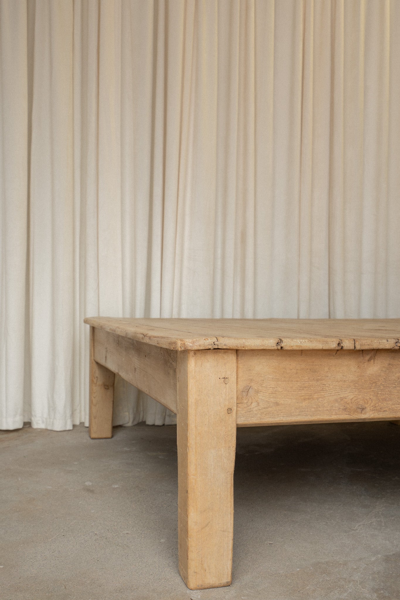 Large Victorian Pine Coffee Table | Square Antique Center Table - IDYLL MANOR