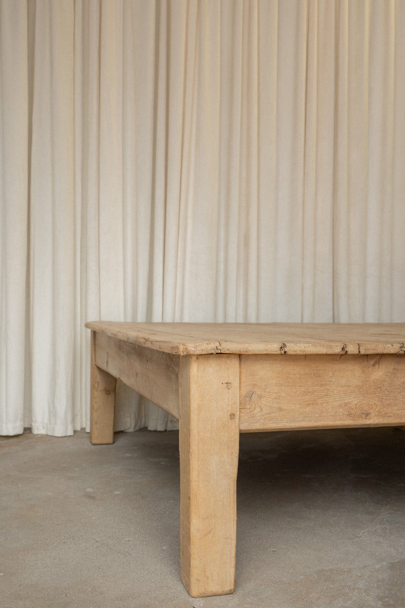Large Victorian Pine Coffee Table | Square Antique Center Table - IDYLL MANOR