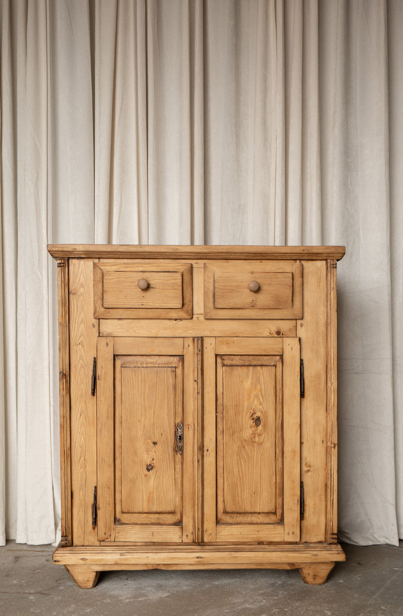 Antique Pine Storage Cabinet | 2 Door 2 Drawer - IDYLL MANOR