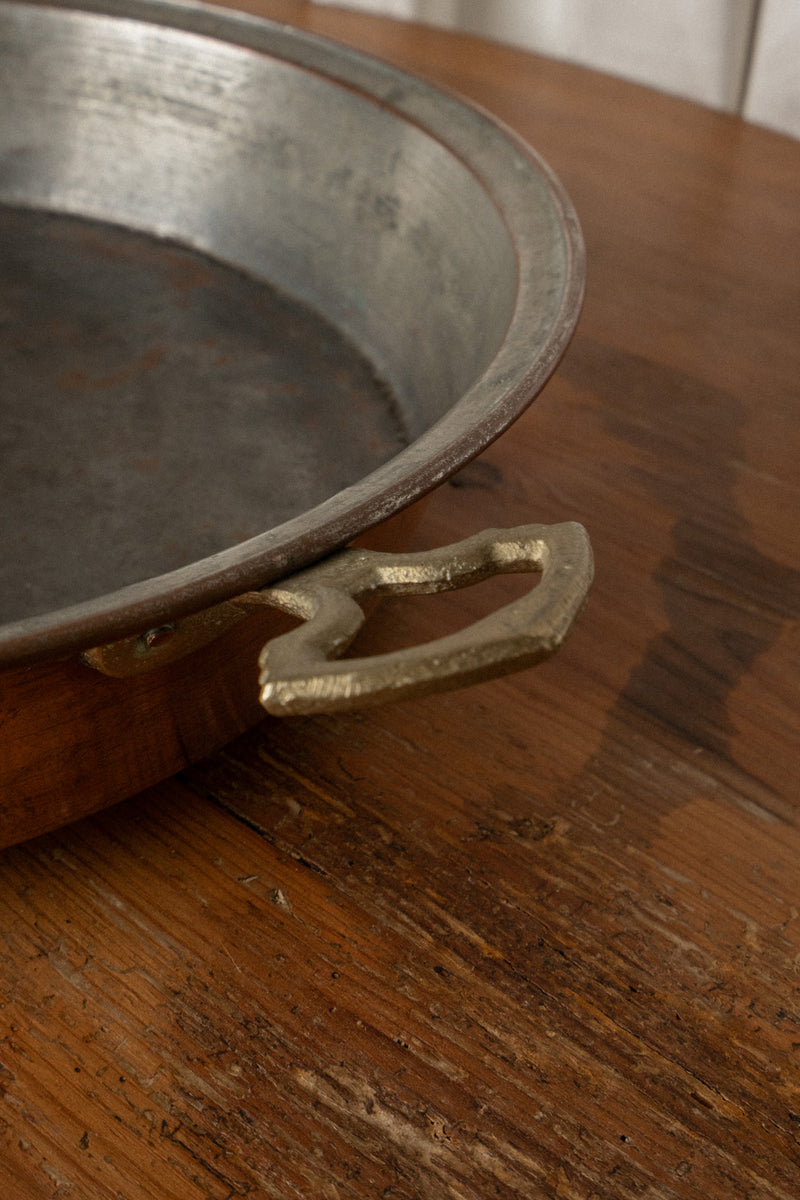 French Copper “Fait Tout” Pan | Brass Handled Serving Dish - IDYLL MANOR