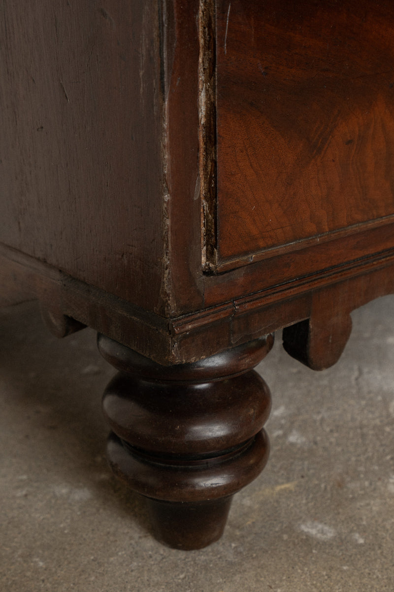 Victorian Mahogany Chest of Drawers | Antique 2 Over 3 Dresser with Carved Detail - IDYLL MANOR