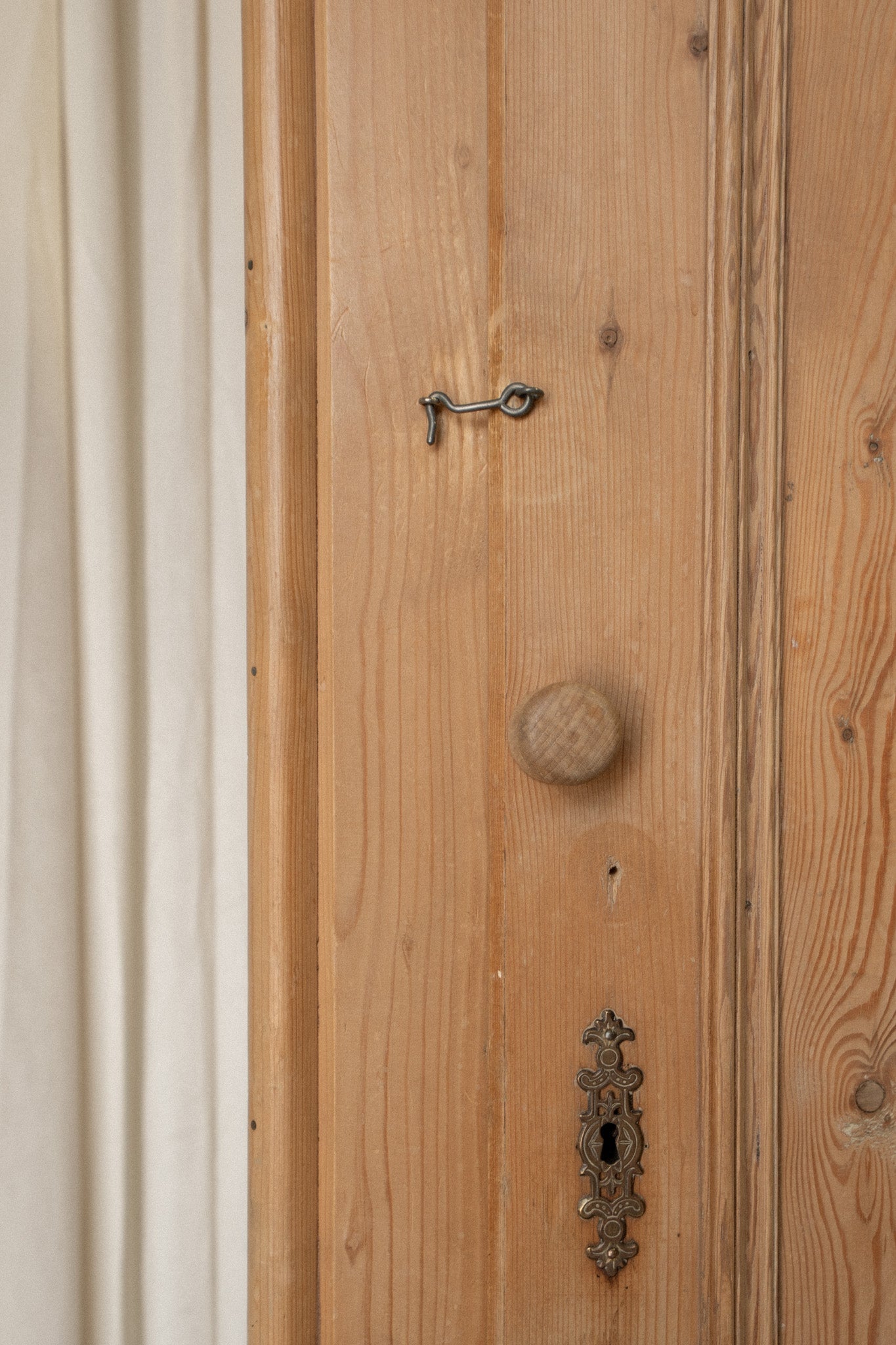 Petite Light Pine Armoire Cupboard - IDYLL MANOR