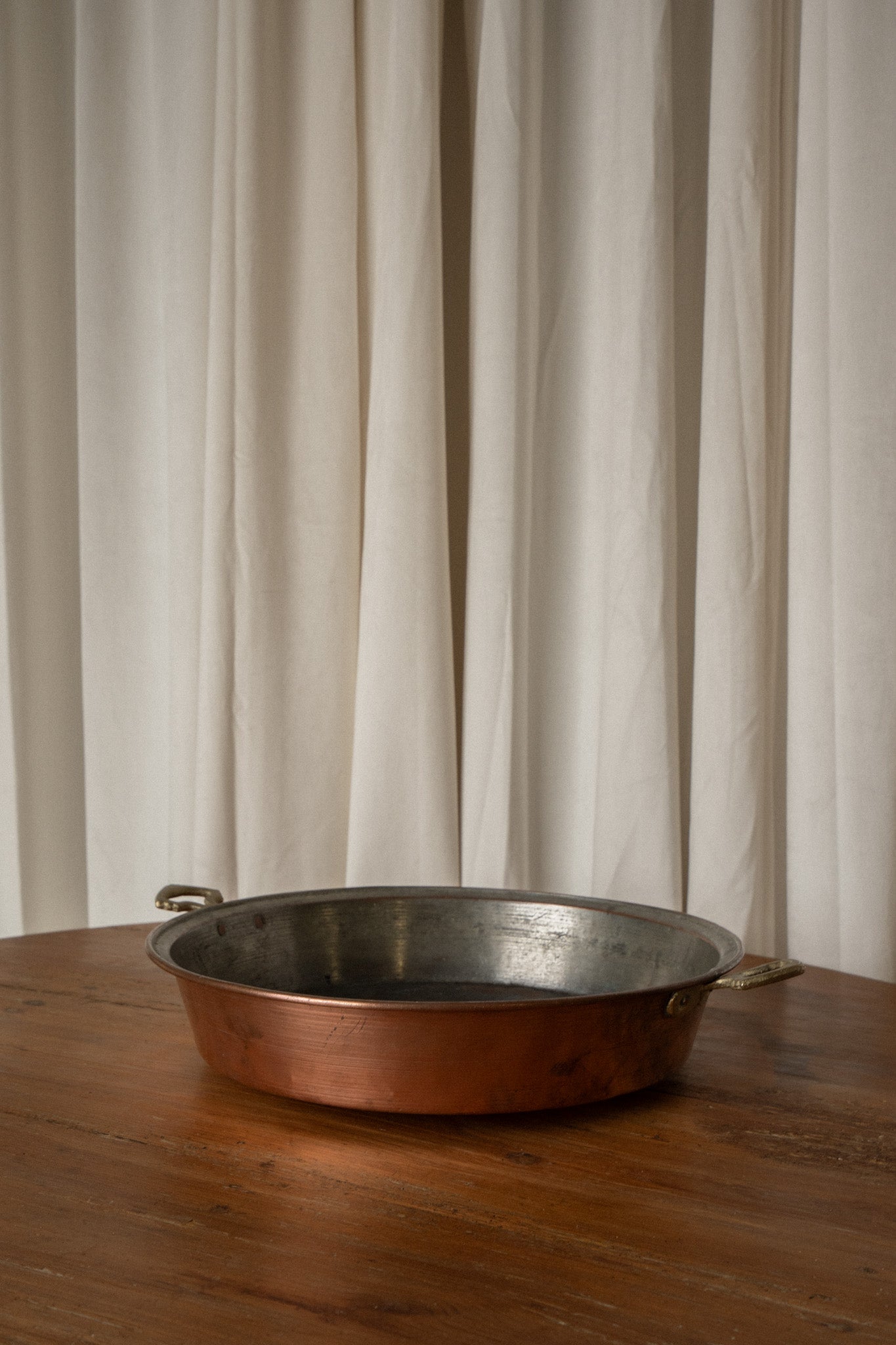 French Copper “Fait Tout” Pan | Brass Handled Serving Dish - IDYLL MANOR
