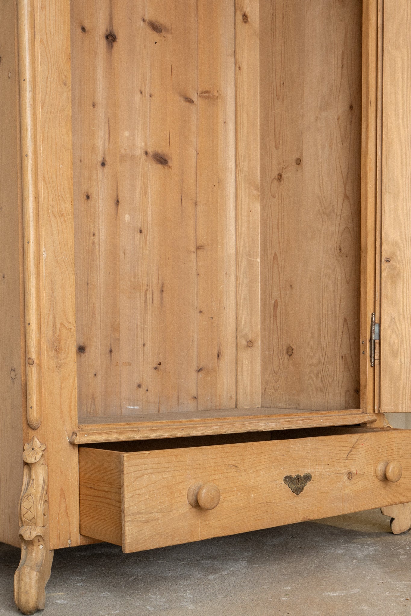 Petite Light Pine Armoire Cupboard - IDYLL MANOR
