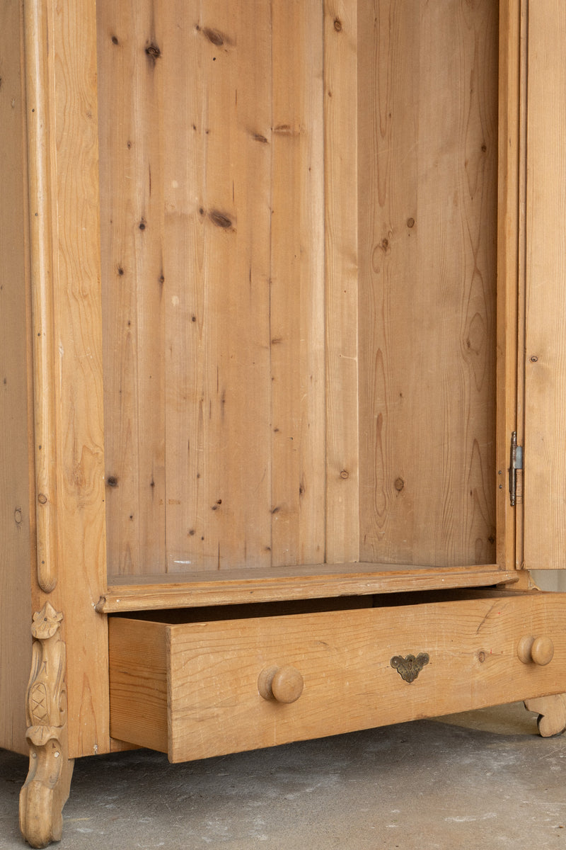 Petite Light Pine Armoire Cupboard - IDYLL MANOR