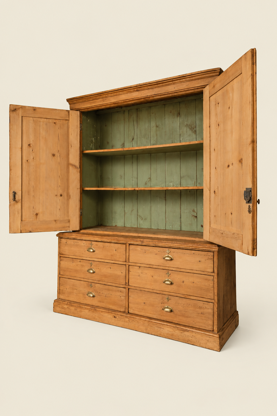 Large Antique Pine Larder Cupboard