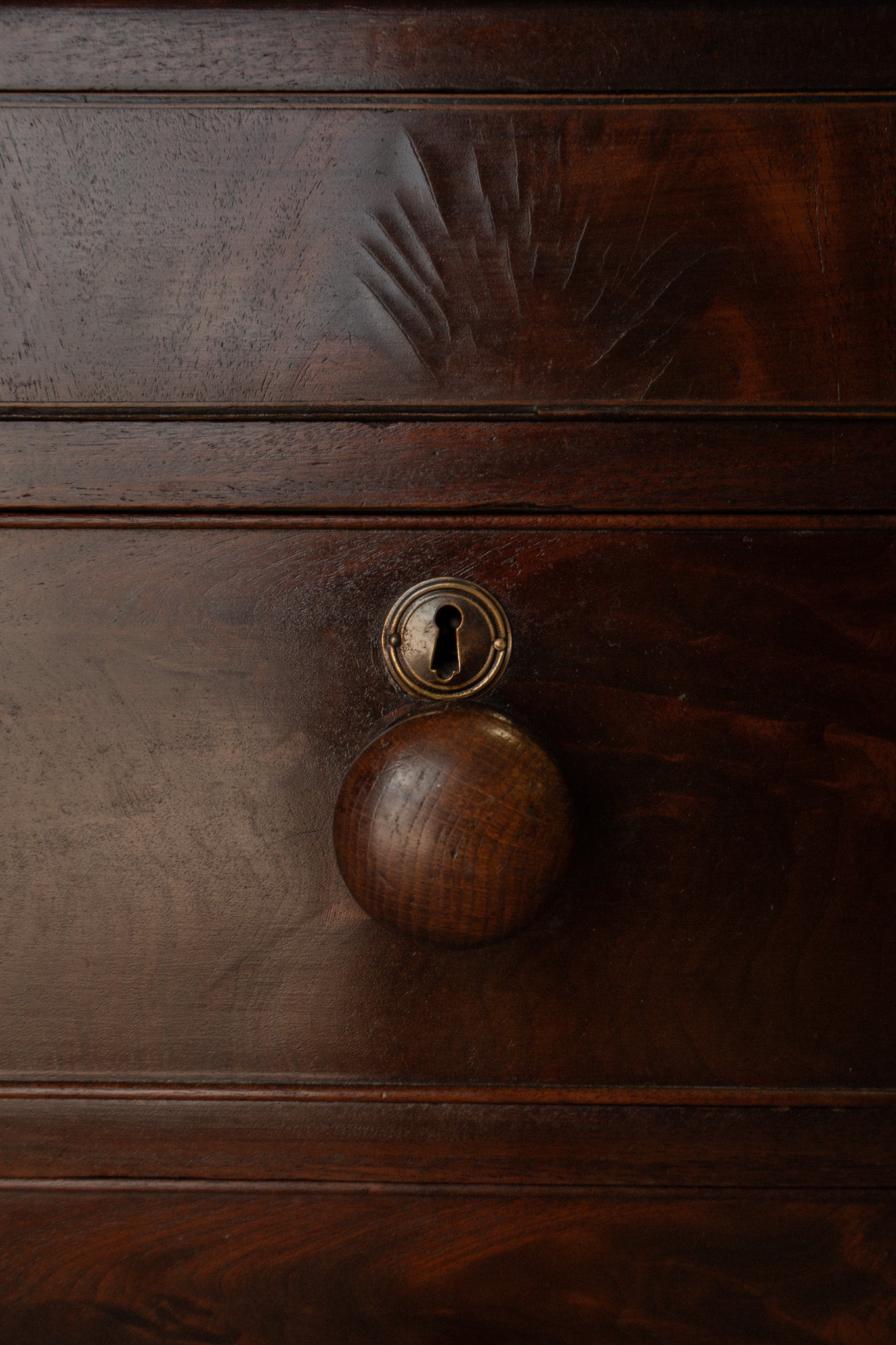 Victorian Mahogany Chest of Drawers | Antique 2 Over 3 Dresser with Carved Detail - IDYLL MANOR