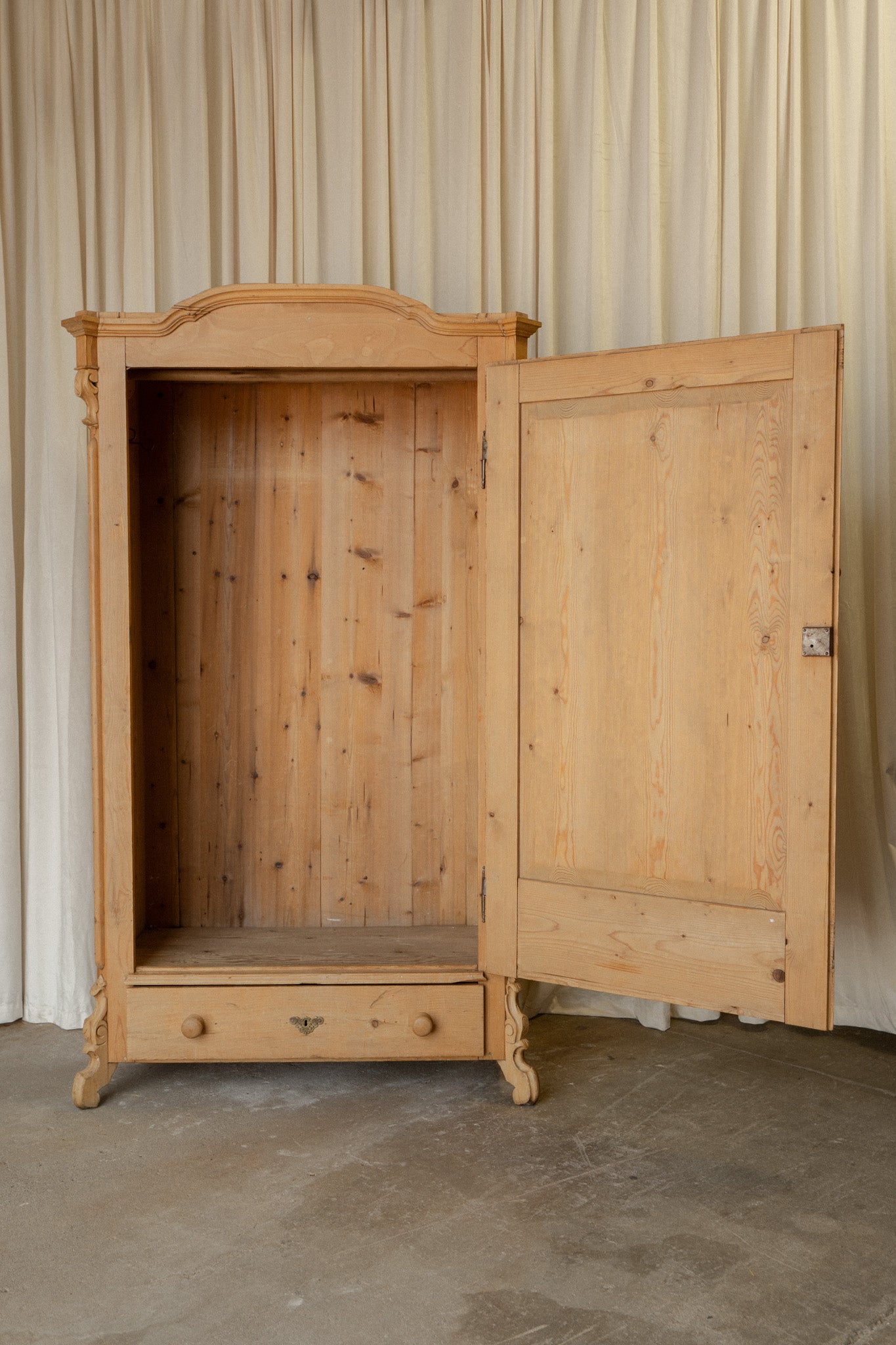 Petite Light Pine Armoire Cupboard - IDYLL MANOR