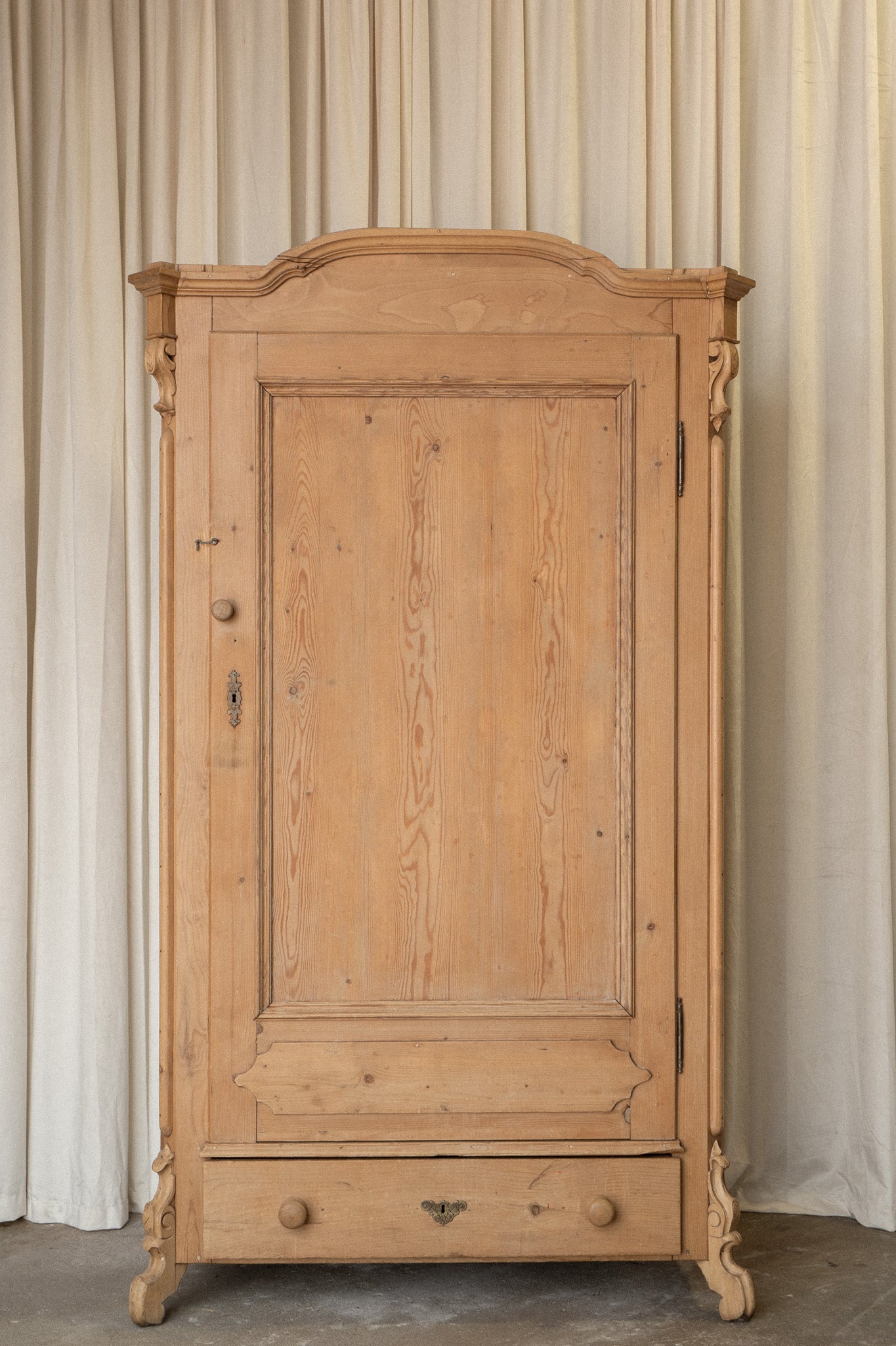 Petite Light Pine Armoire Cupboard - IDYLL MANOR