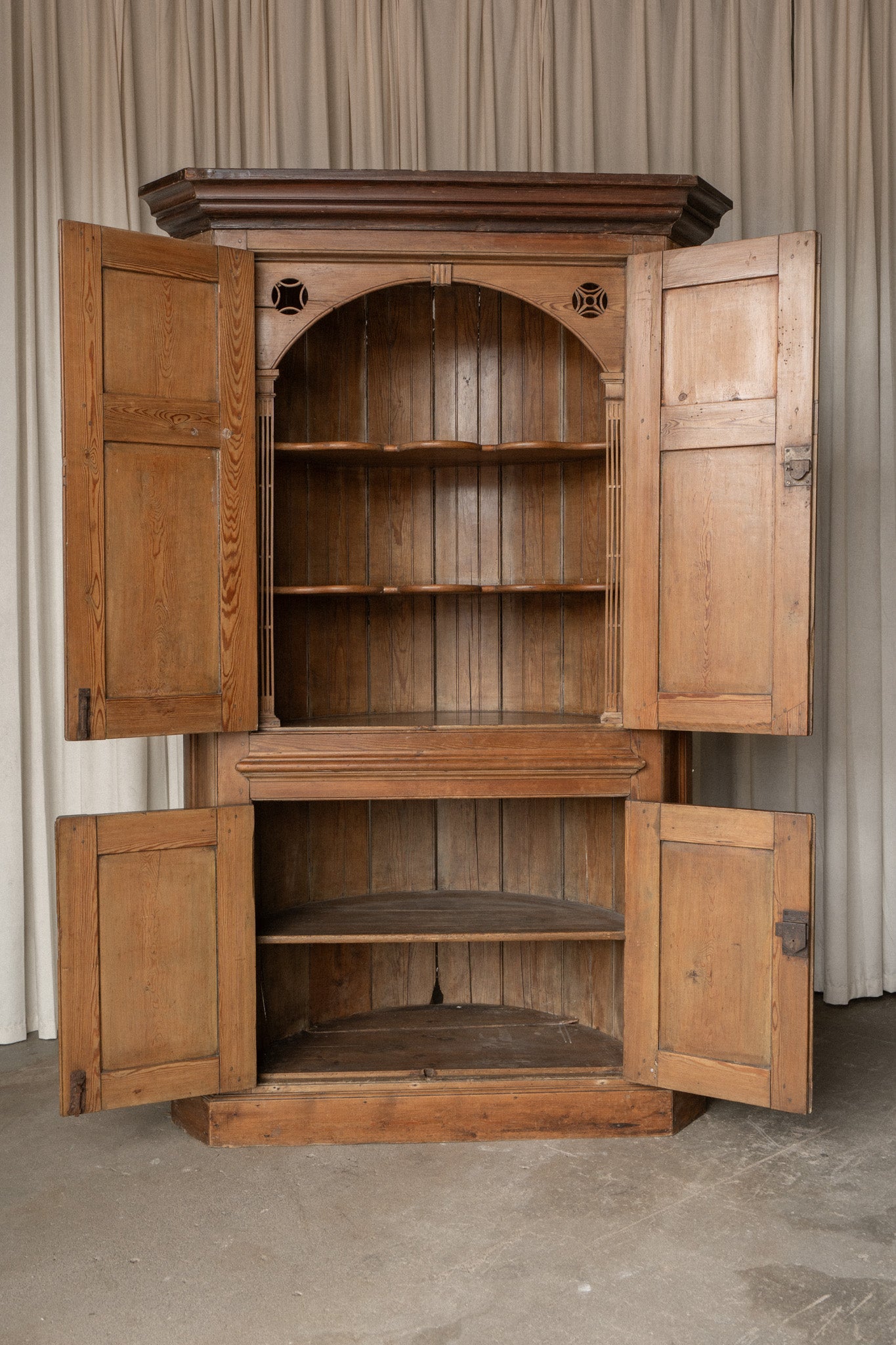 Rounded Corner Cabinet | Curved Back Cupboard - IDYLL MANOR