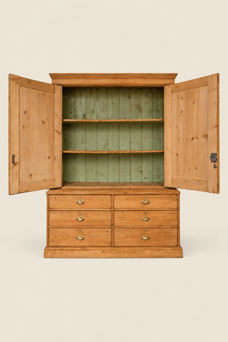 Large Antique Pine Larder Cupboard