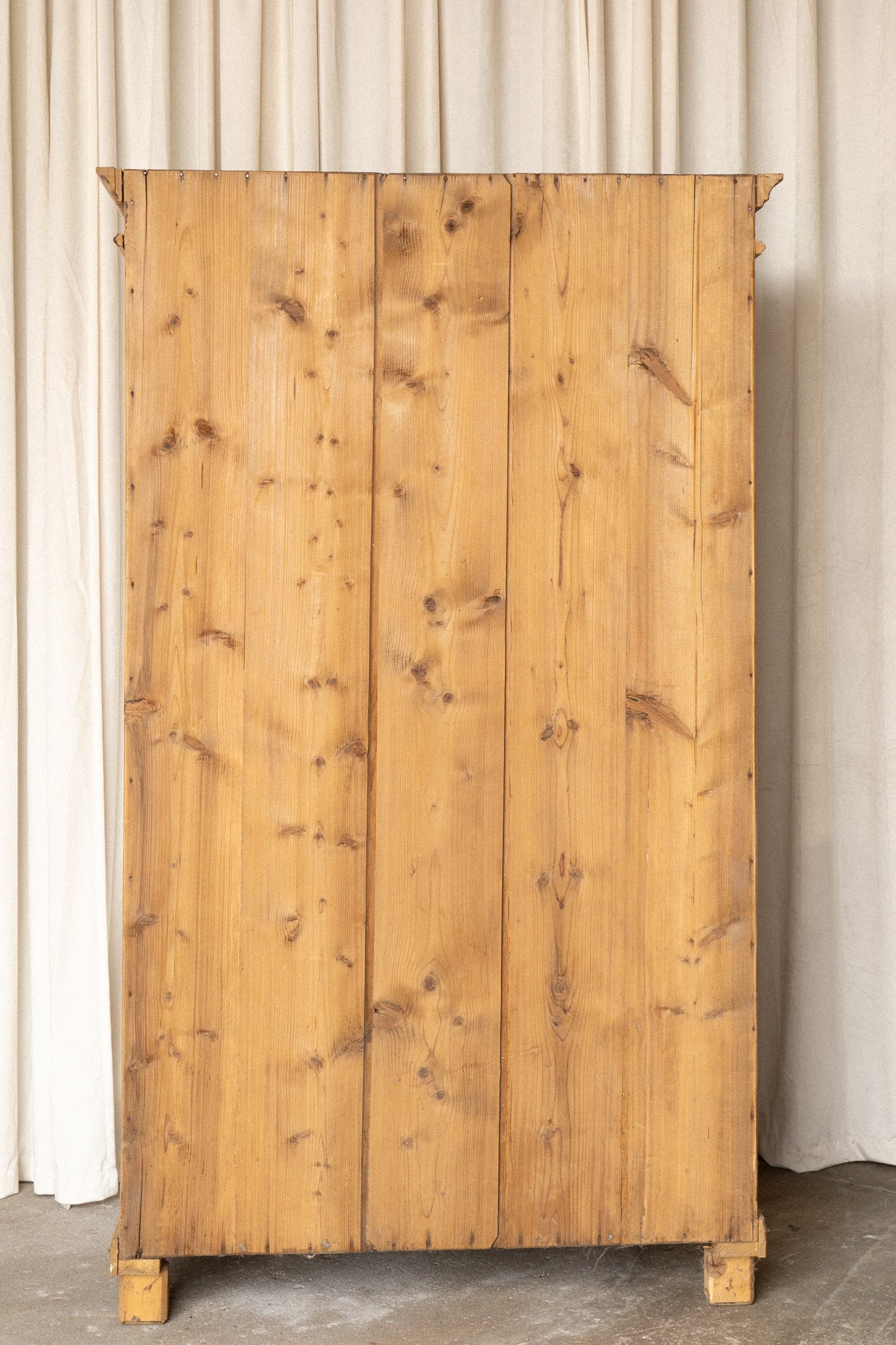 Large Antique Pine Glazed Armoire | Glass Front Cabinet - IDYLL MANOR