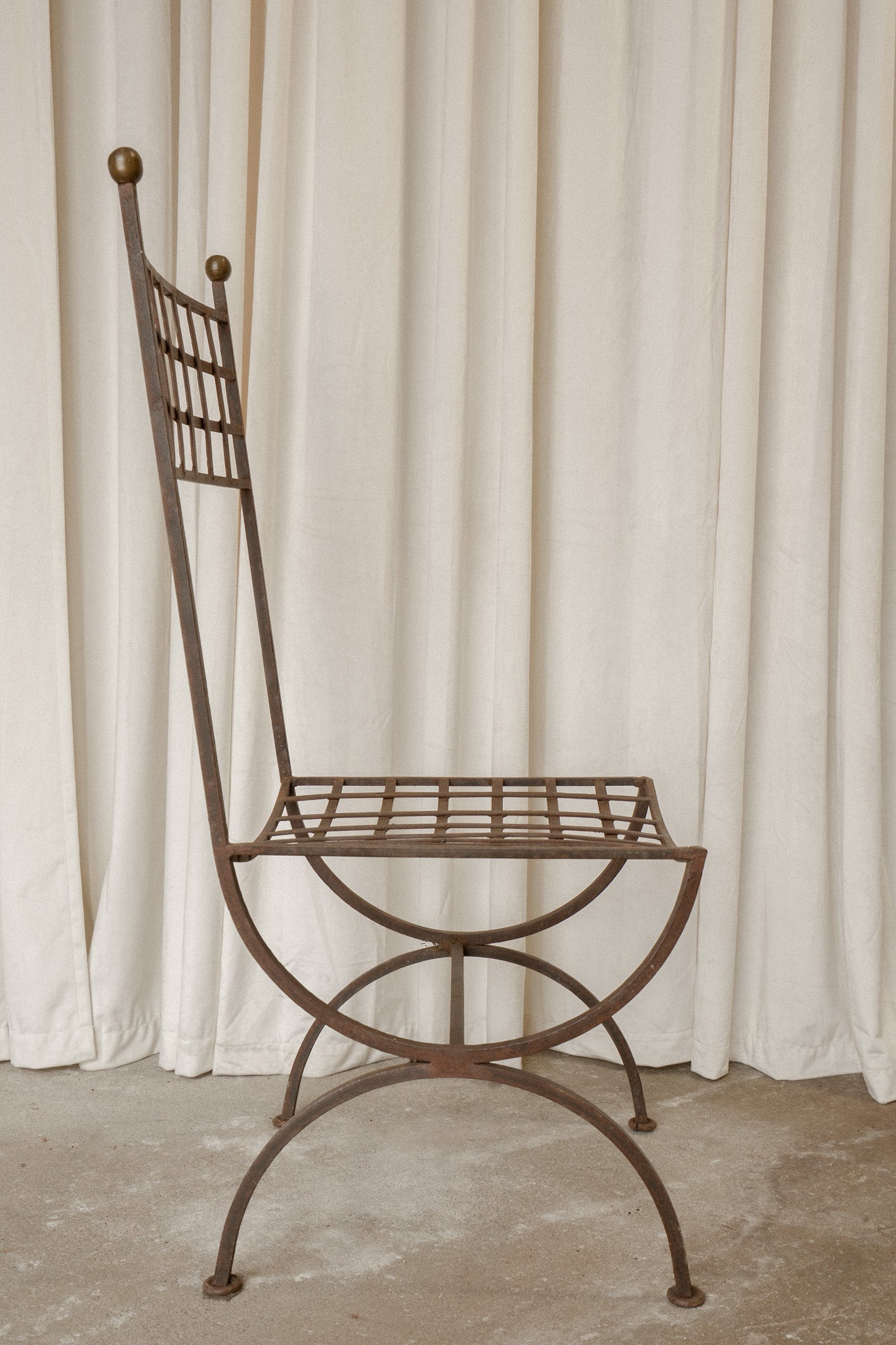 Large Spanish Iron Chairs | Pair of Architectural Metal Chairs - IDYLL MANOR
