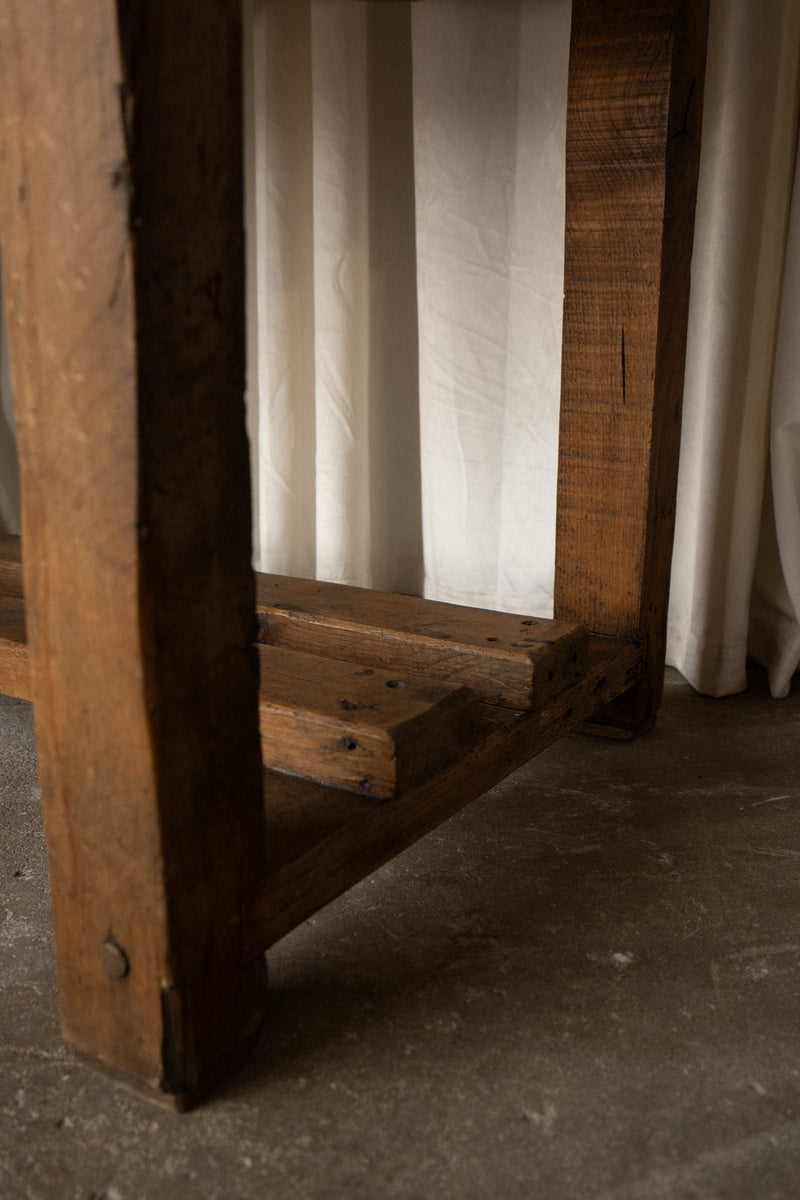 Pine Kitchen Prep Table | 2 Drawers - IDYLL MANOR
