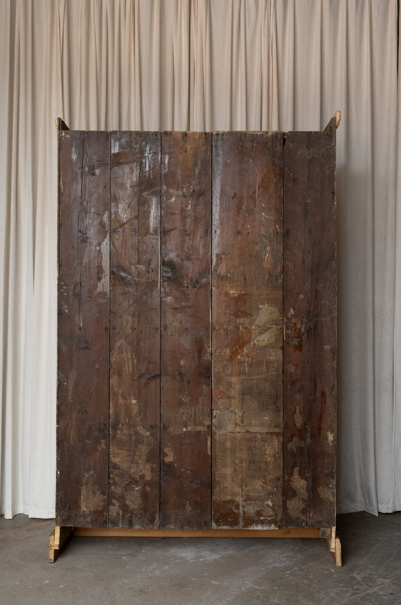 19th Century Victorian Pine Cupboard | Antique Light Pine Armoire Cabinet - IDYLL MANOR
