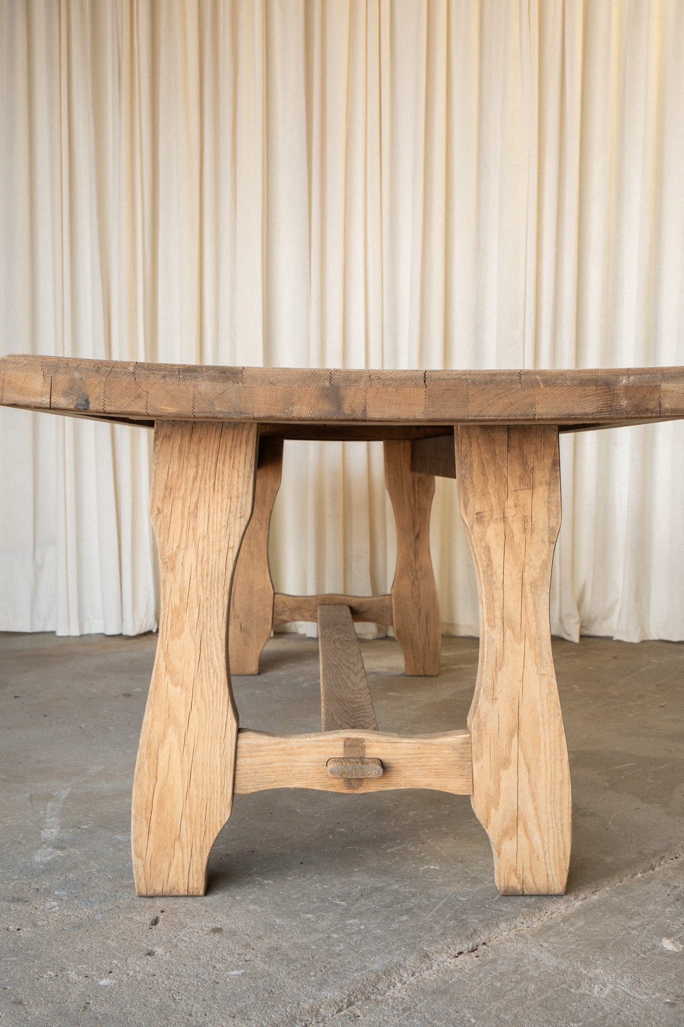 Large French Dining Table | Light Oak Farmhouse Table - IDYLL MANOR