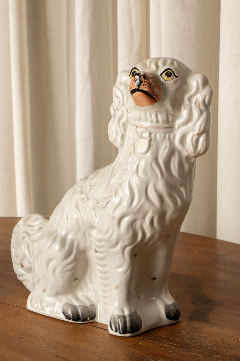 Large Staffordshire Dogs | Antique Mantel Spaniels (Set of 2) - IDYLL MANOR