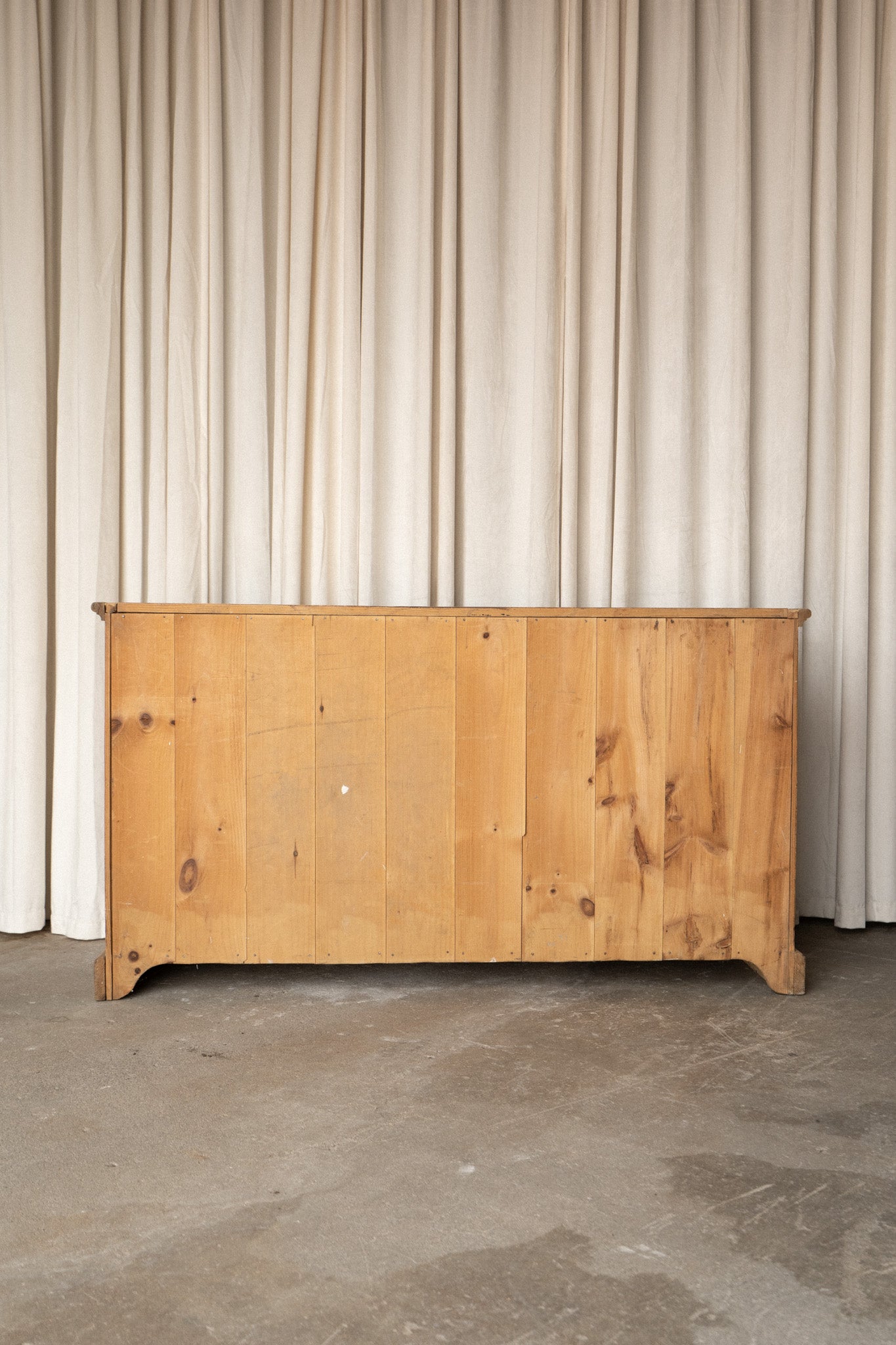 Antique Pine Sideboard | 3 Drawer 3 Door Cabinet with Plinth Base - IDYLL MANOR
