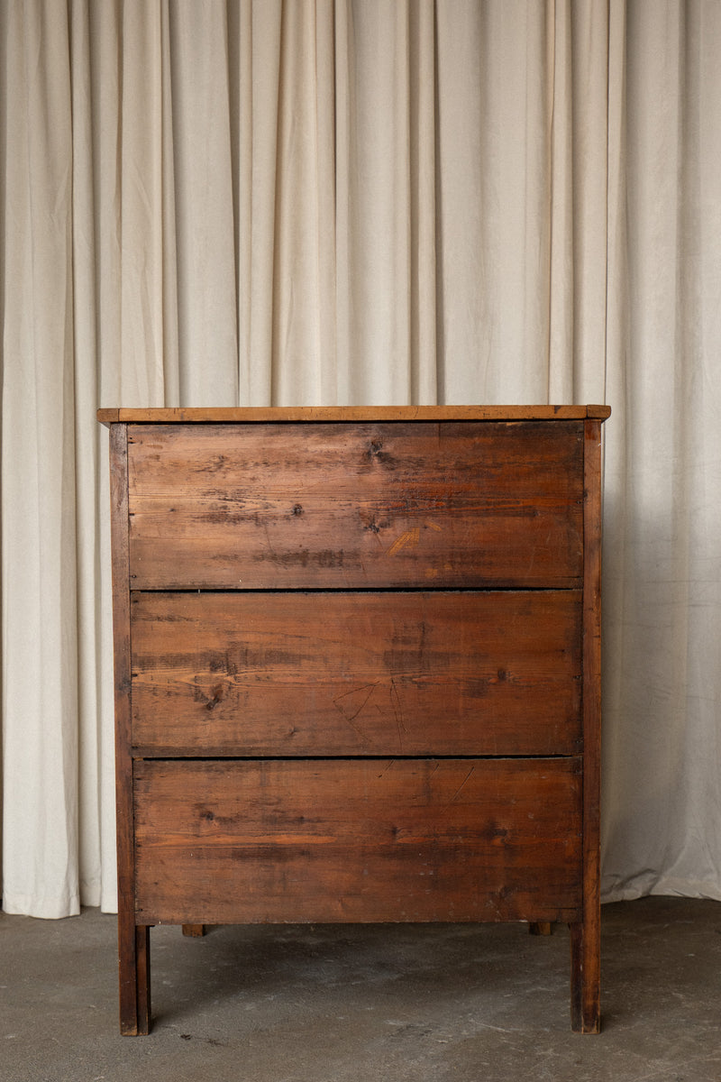 Tall Pine Kitchen Cupboard | Square Cabinet with Carved Detail - IDYLL MANOR