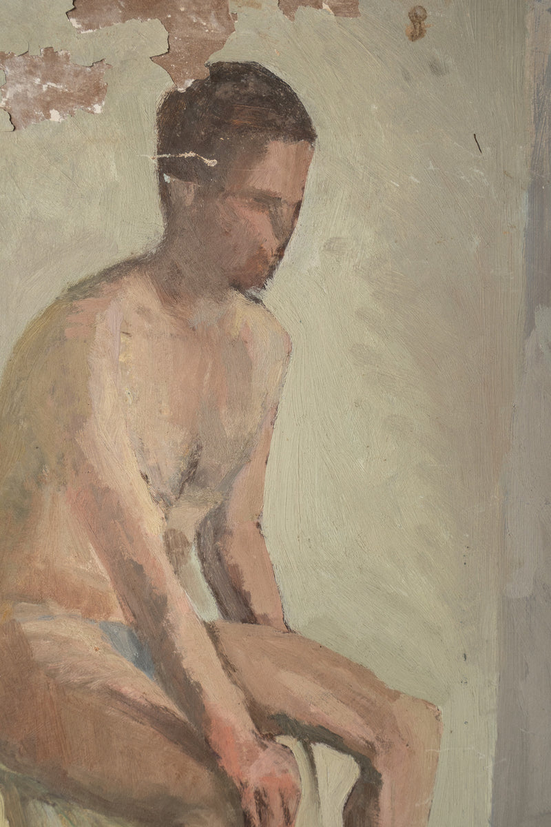 Original Nude Figure Study | Unframed Artist Oil Painting - IDYLL MANOR