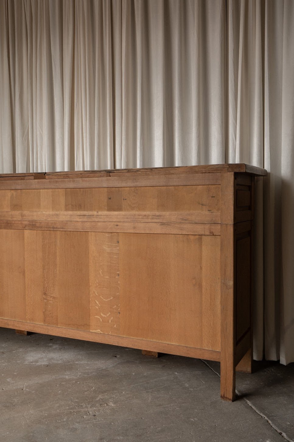 1930s XL French Oak Sideboard | Antique 4 Door Cabinet with Drawers - IDYLL MANOR
