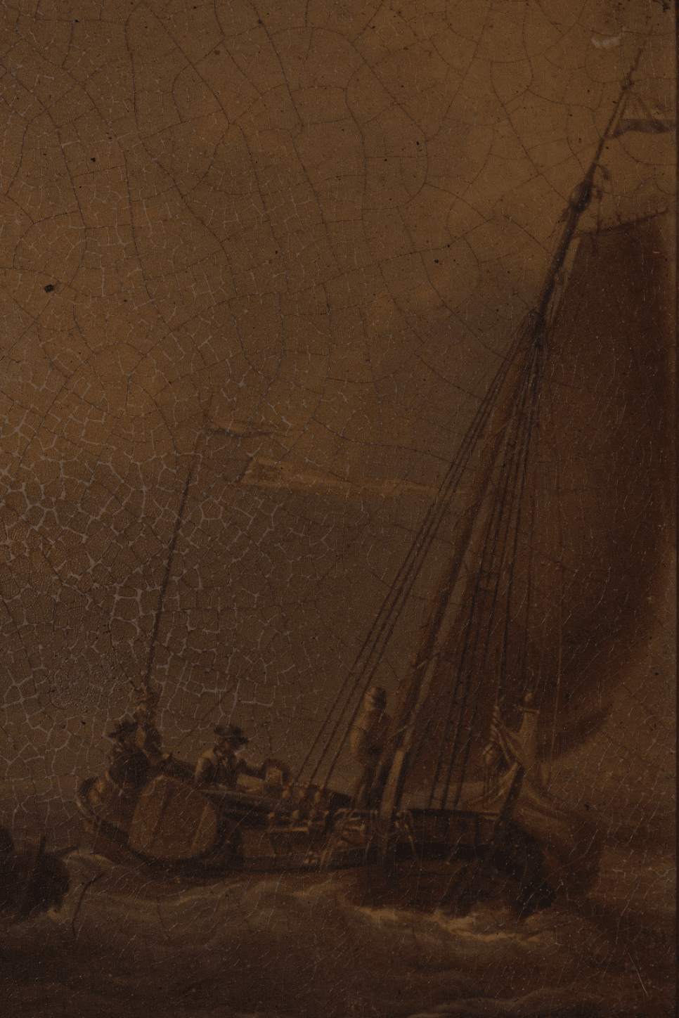 Antique Maritime Painting | Sailboat Scene in Ornate Gilt Frame - IDYLL MANOR
