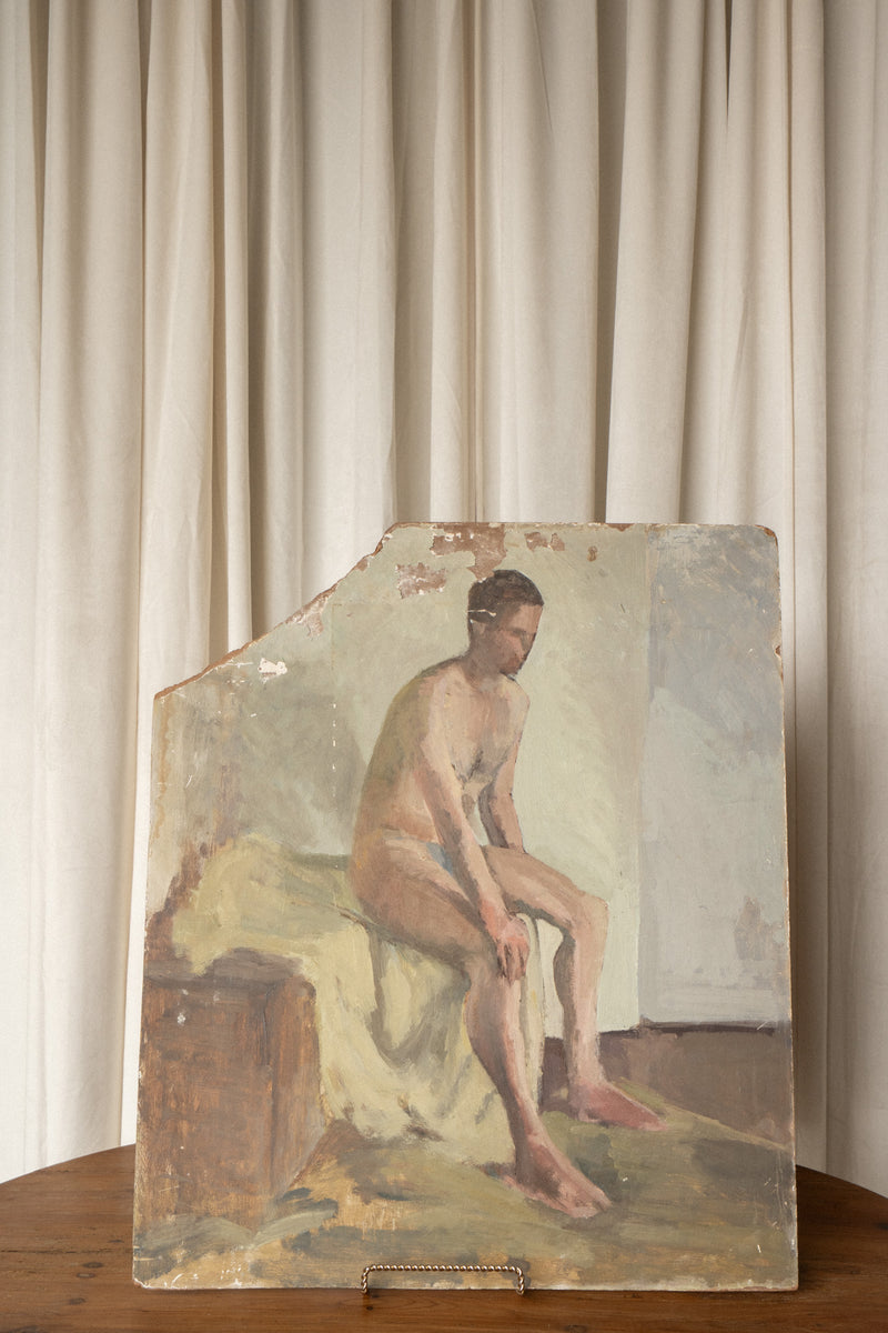 Original Nude Figure Study | Unframed Artist Oil Painting - IDYLL MANOR