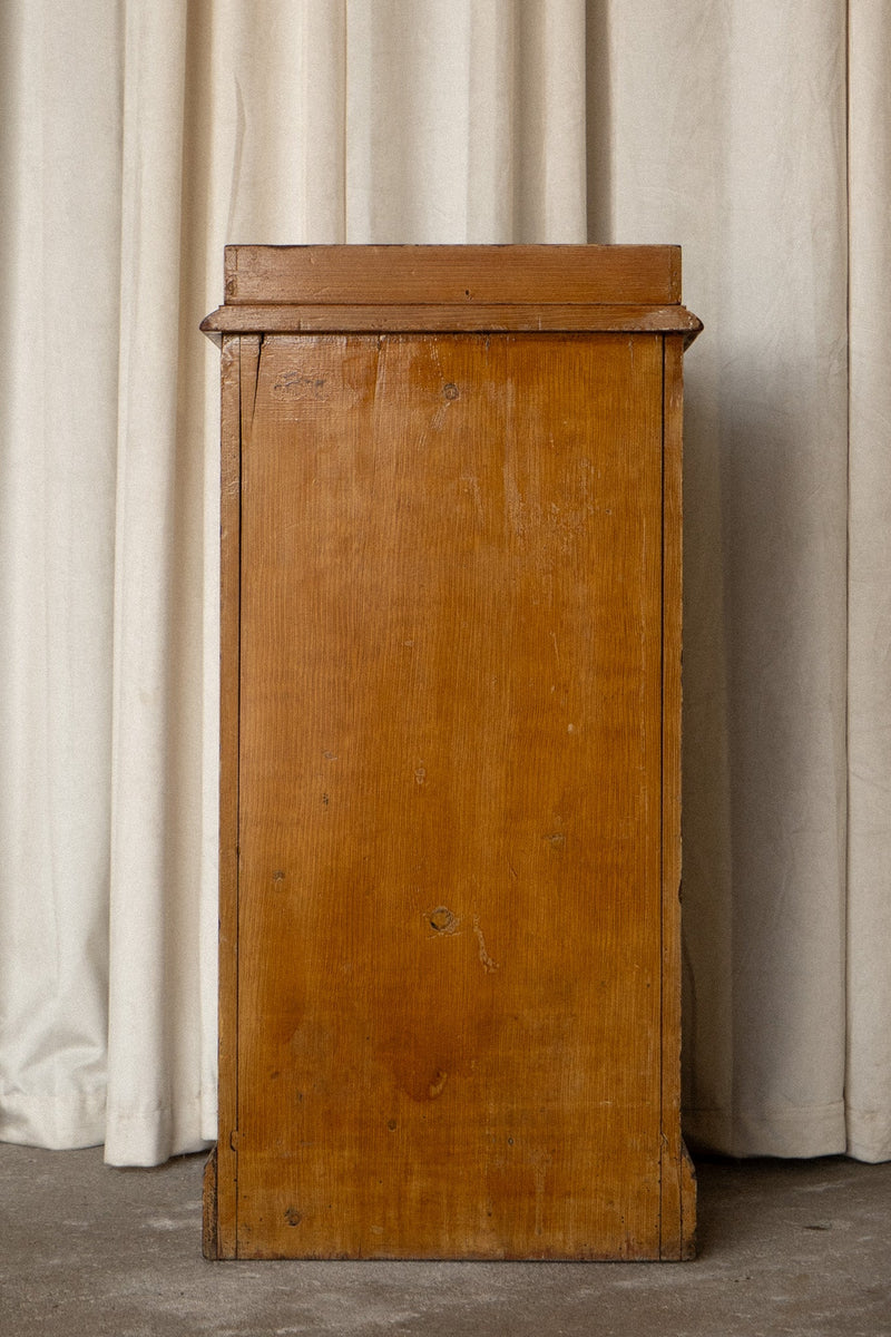 Single English Bedside Locker | Antique Pine Nightstand Cabinet - IDYLL MANOR