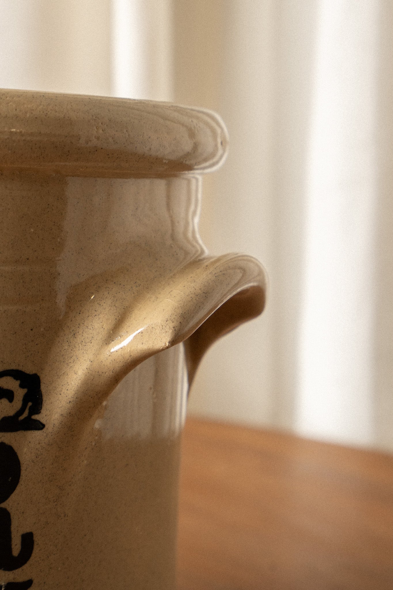 Moira Pottery Flour Jar | Beige Stoneware Kitchen Canister - IDYLL MANOR