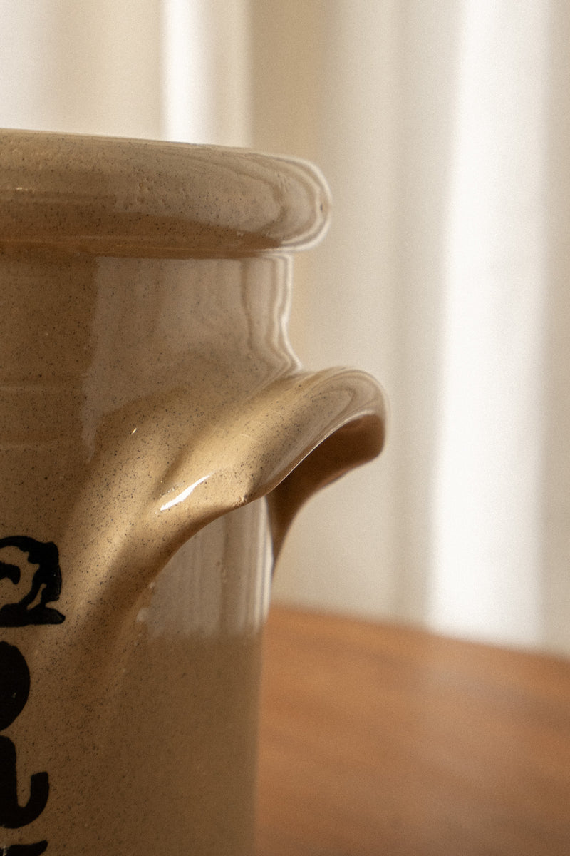Moira Pottery Flour Jar | Beige Stoneware Kitchen Canister - IDYLL MANOR