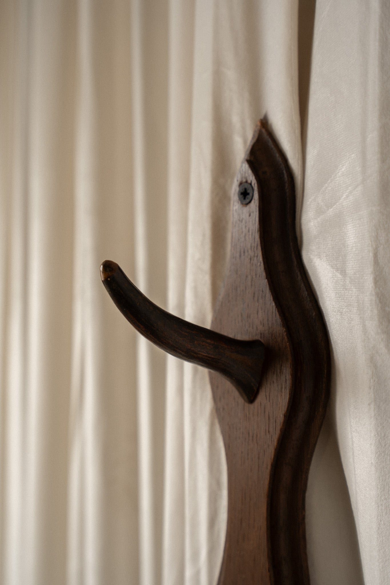 French Oak Sporting Rack | Wall - Mounted Rod Rack with Horn Hooks | Set of 2 - IDYLL MANOR