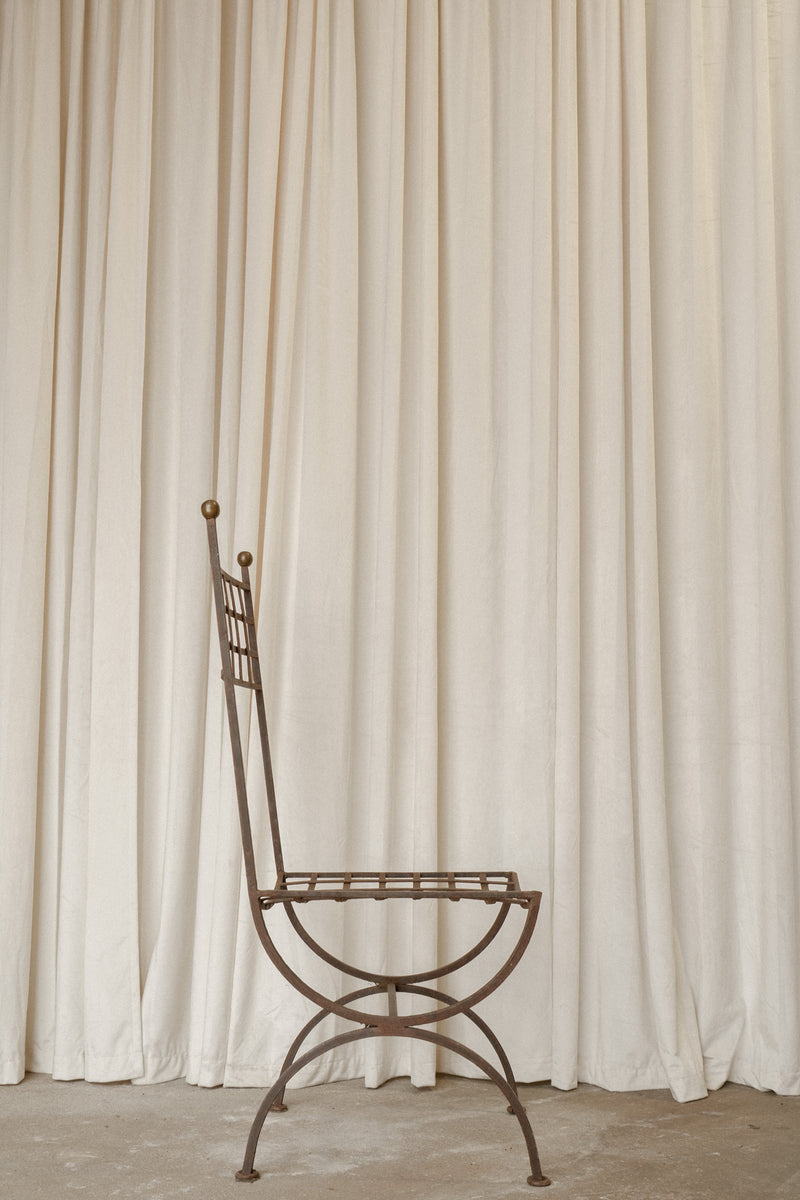 Large Spanish Iron Chairs | Pair of Architectural Metal Chairs - IDYLL MANOR