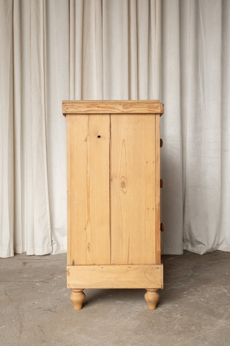 Antique Pine Cabinet | 3 Drawer & Cupboard Sideboard - IDYLL MANOR