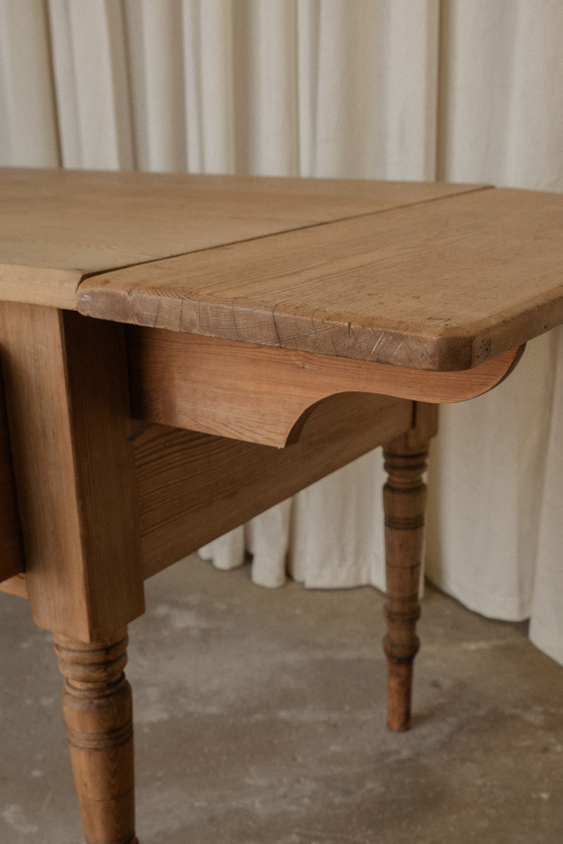 Antique Pine Drop End Hall Table | Kitchen Island - IDYLL MANOR