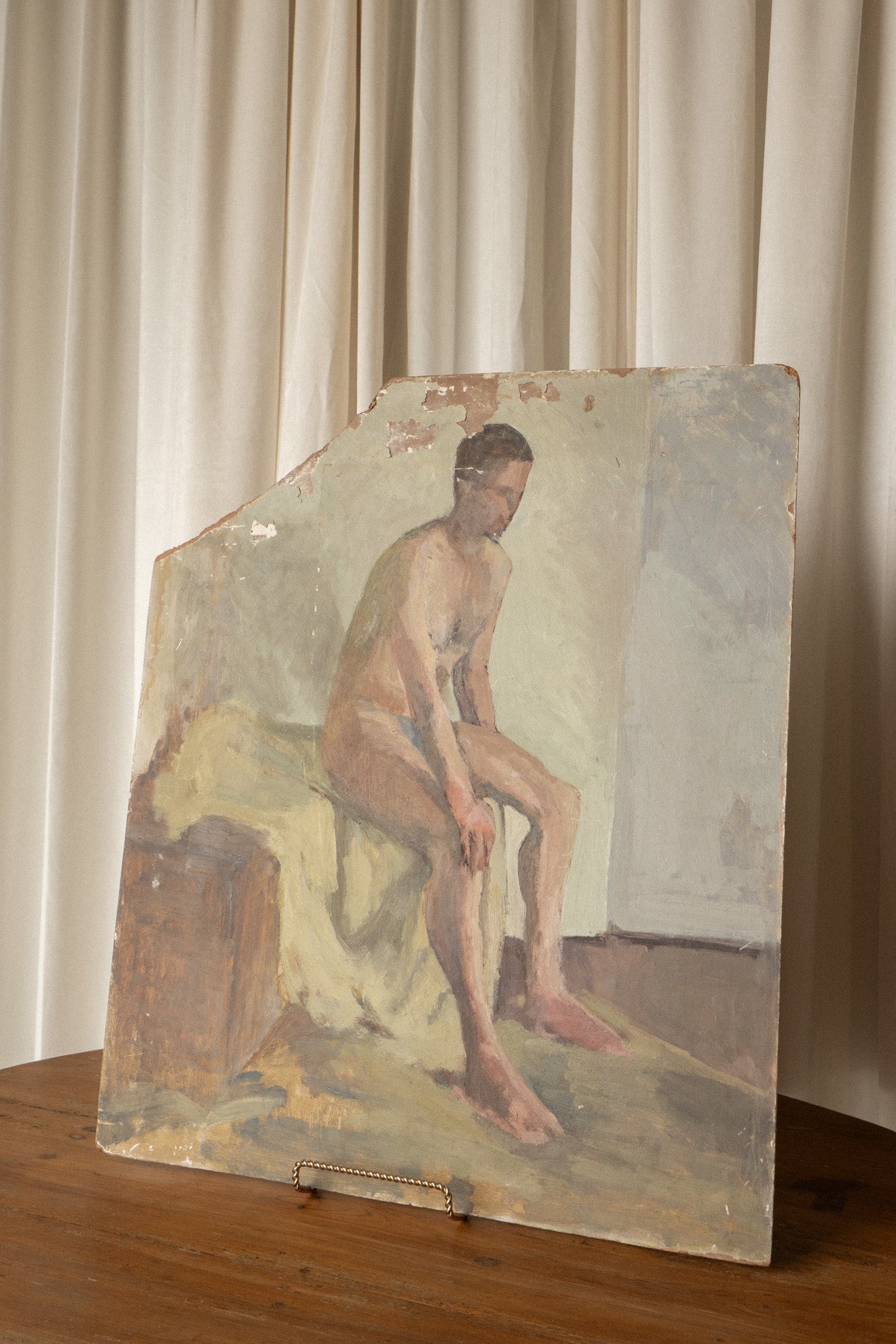 Original Nude Figure Study | Unframed Artist Oil Painting - IDYLL MANOR