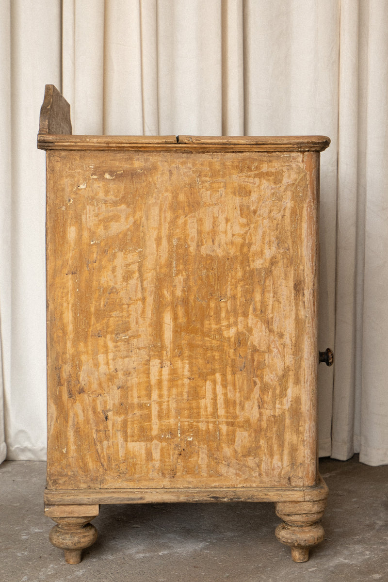 Victorian Pine Bedside Cupboard | Antique Washstand Nightstand - IDYLL MANOR