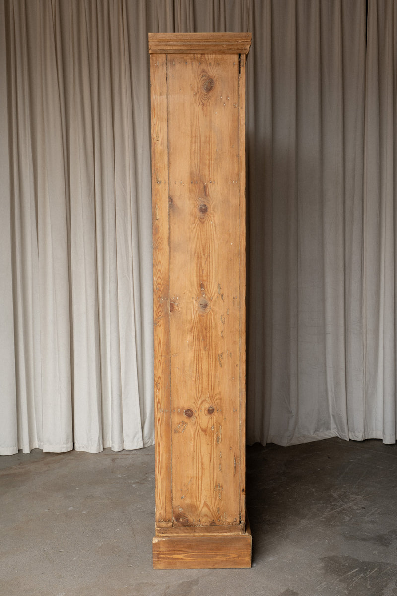 19th Century Victorian Pine Cupboard | Antique Light Pine Armoire Cabinet - IDYLL MANOR