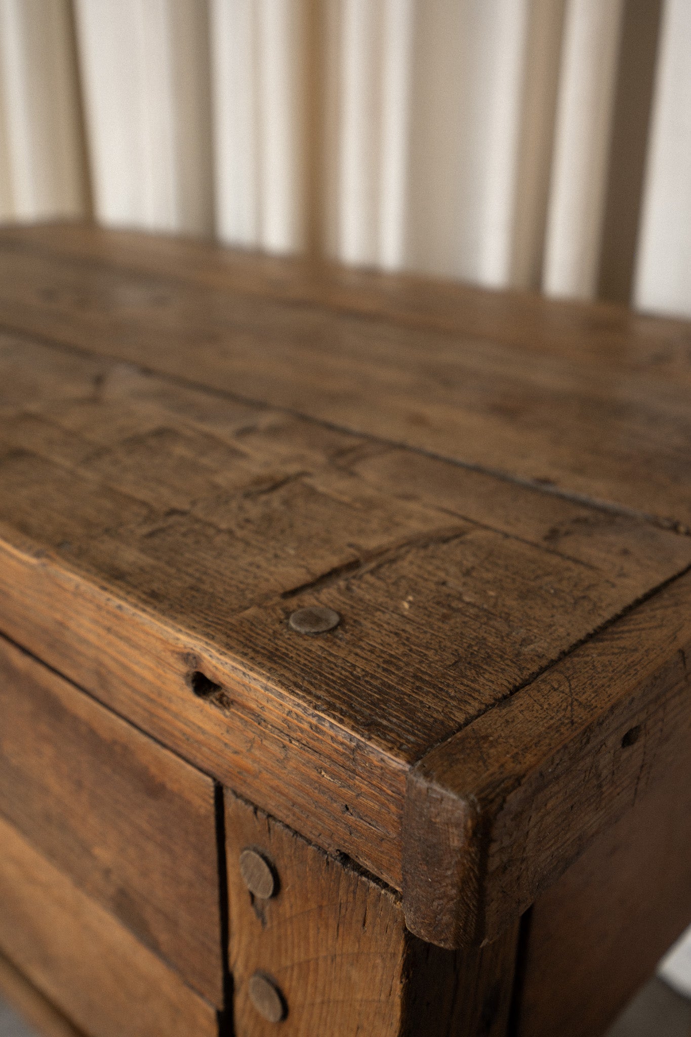 Pine Kitchen Prep Table | 2 Drawers - IDYLL MANOR