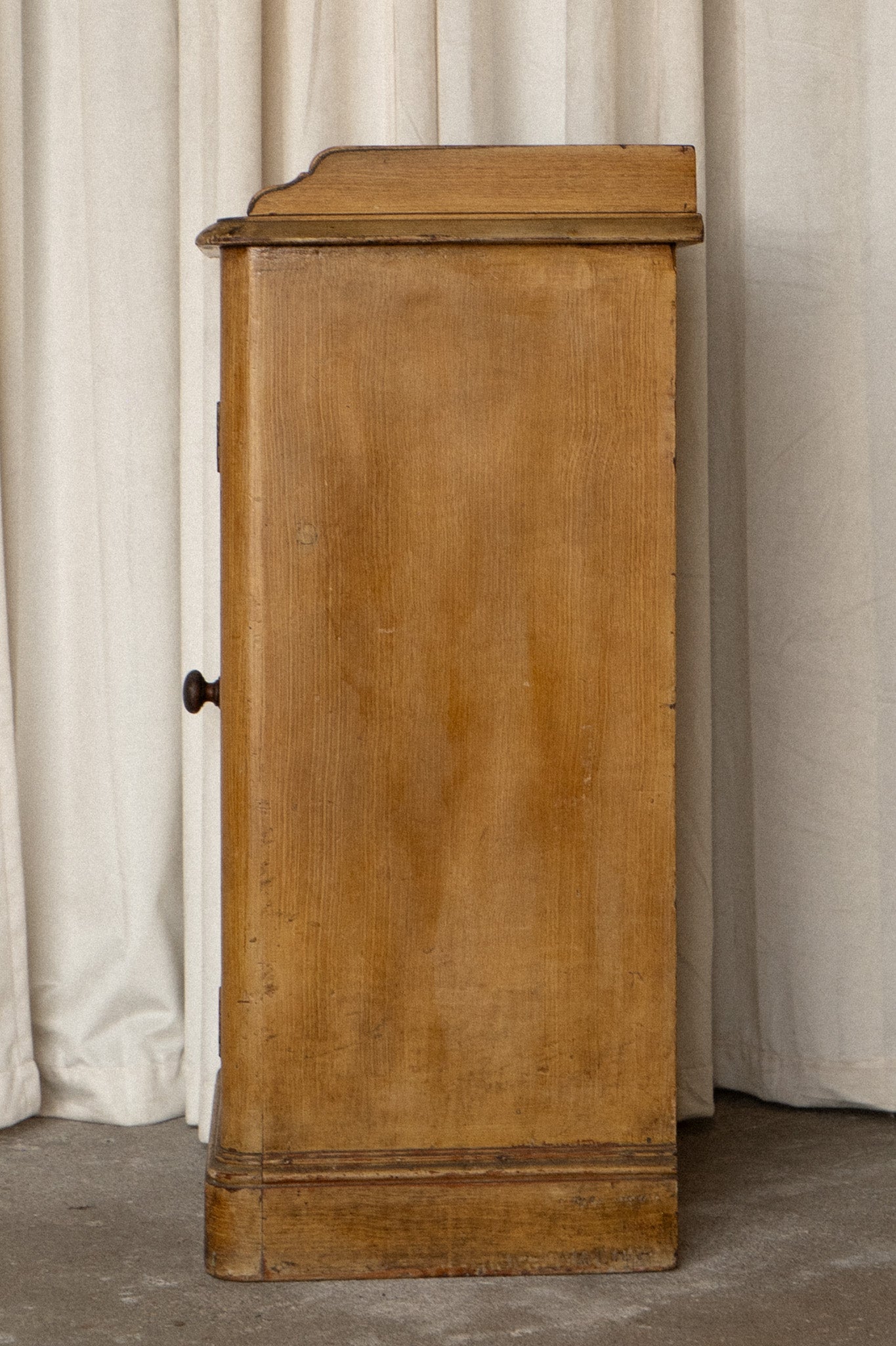 Single English Bedside Locker | Antique Pine Nightstand Cabinet - IDYLL MANOR